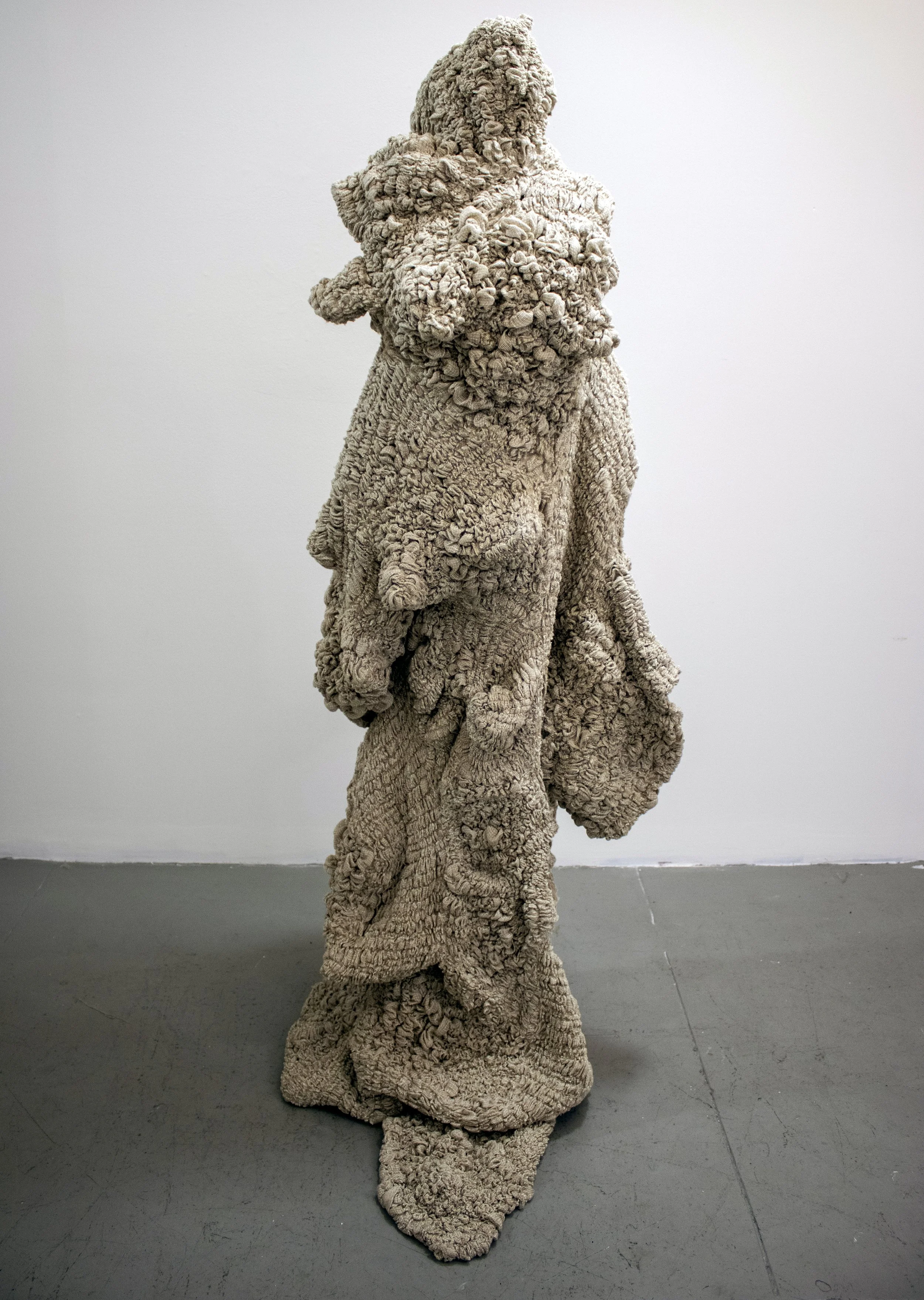 Landscapes of Belonging: The Body, A Displaced Land #1, 2025
Textural fiber sculpture, Hand-Pulled Linen Threads
Approximately 62” inches x 32 “ inches