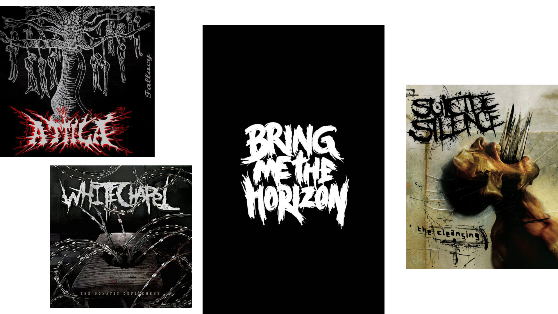 After delving into the world of heavy rock logos, I found some common themes. The wordmark usually consisted of scratchy, capitalized letters in white, black, or red.