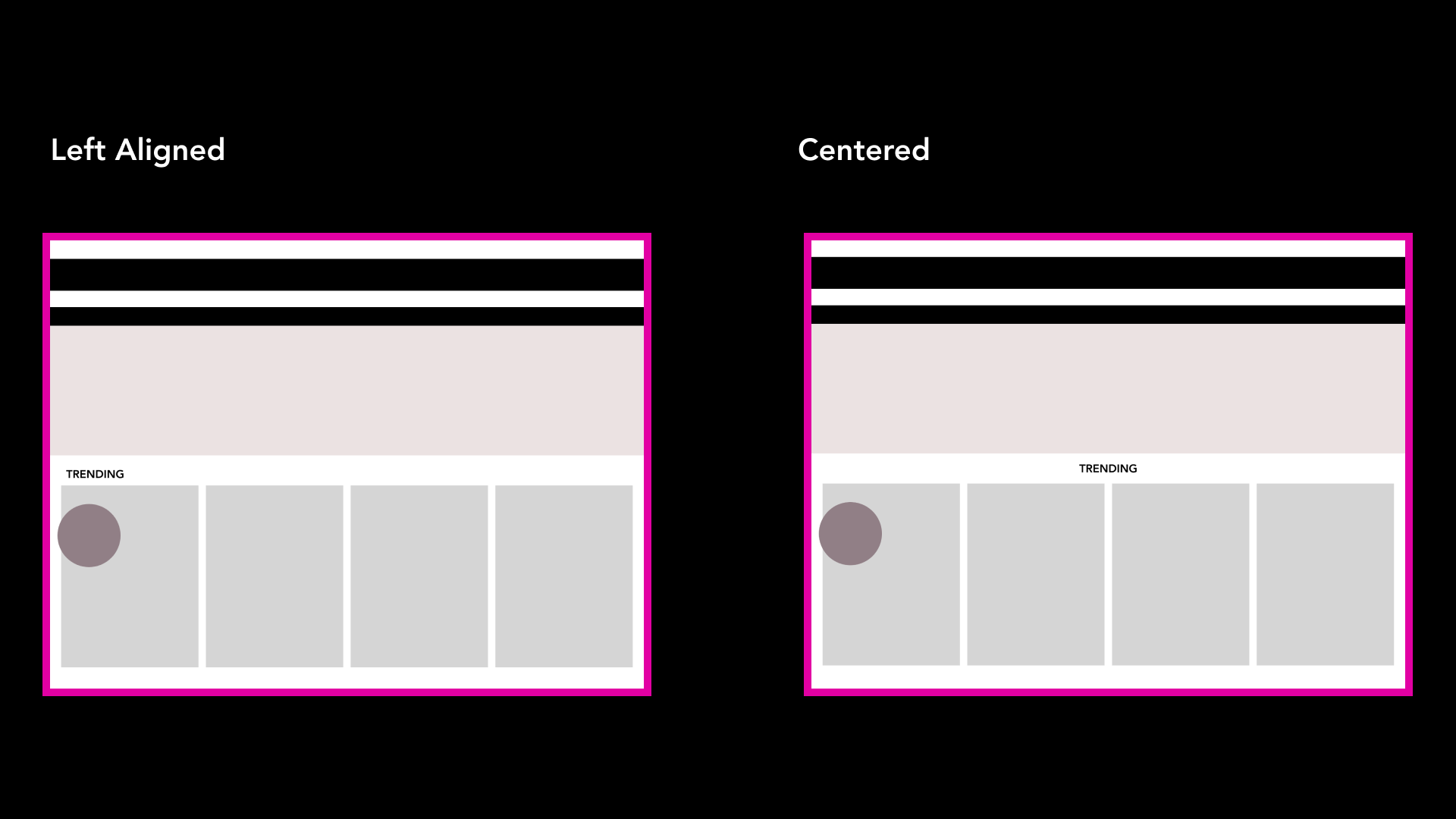 It was decided that a floating, round button would exist at the bottom left of the redesigned Fashion Nova page, so that the user could click in or out of an expanding promotional offer. Considering Fashion Nova’s exciting and colorful advertisement…