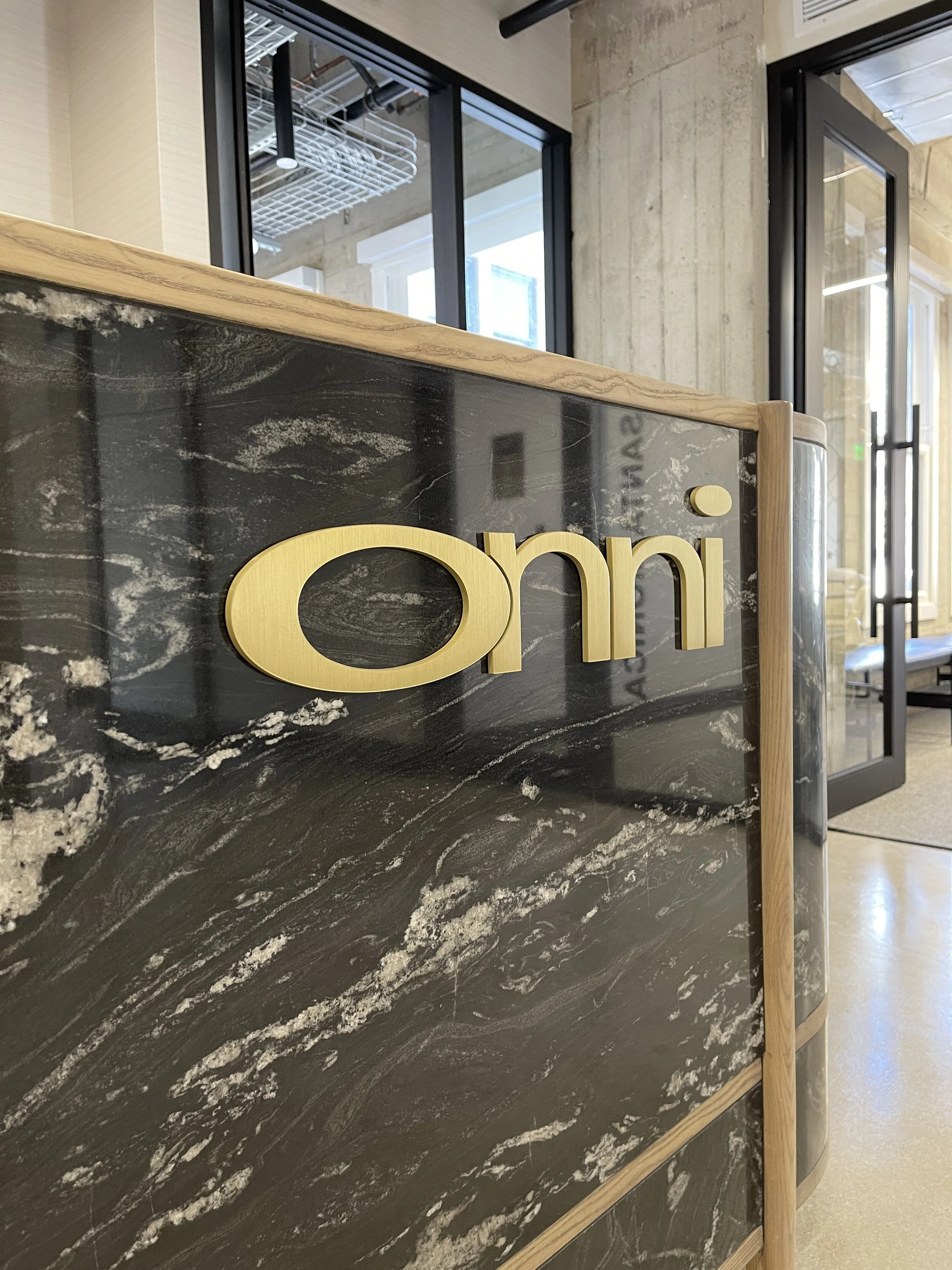 waterjet cut solid brass logo