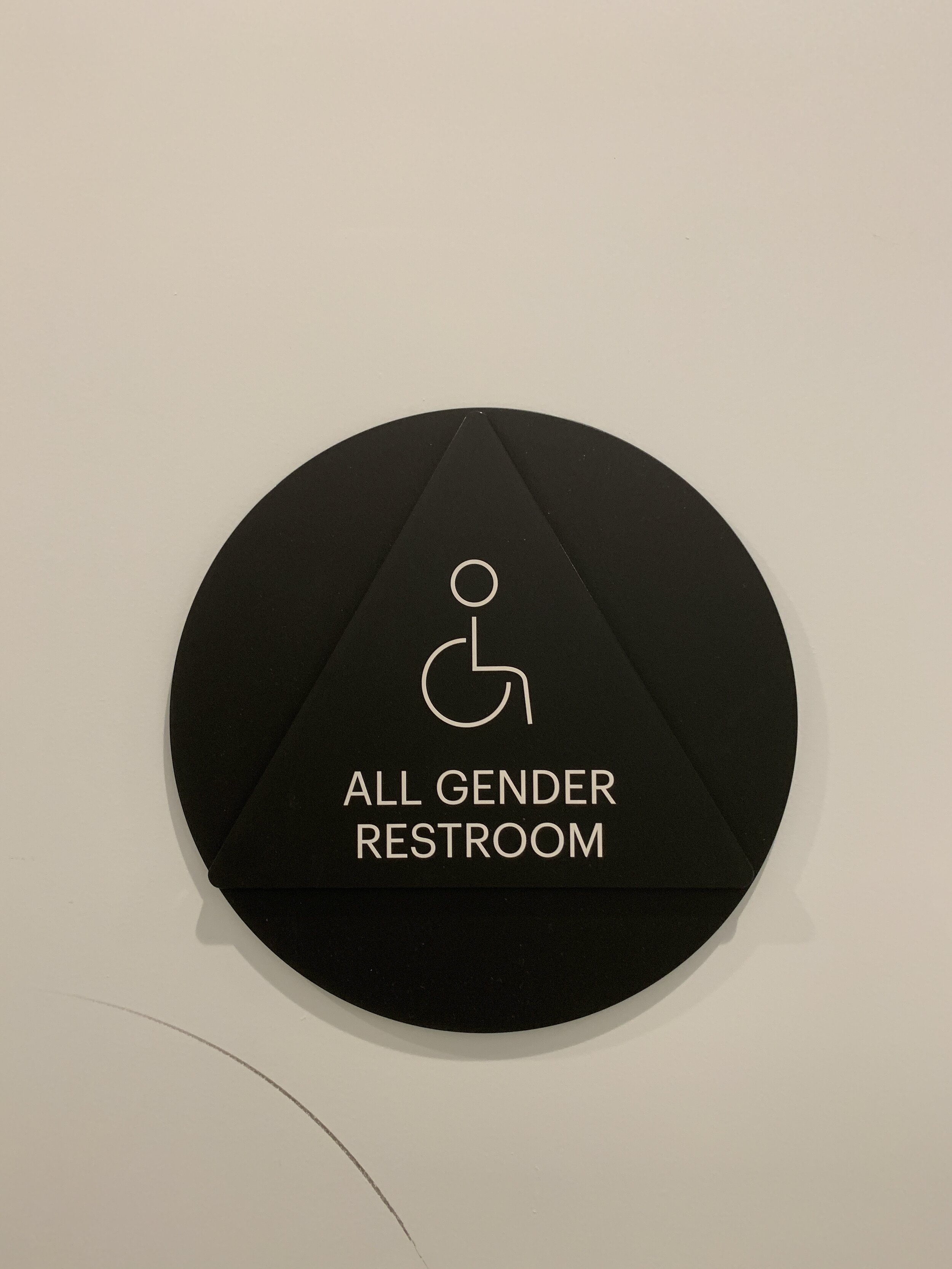 Tactile all gender restroom sign