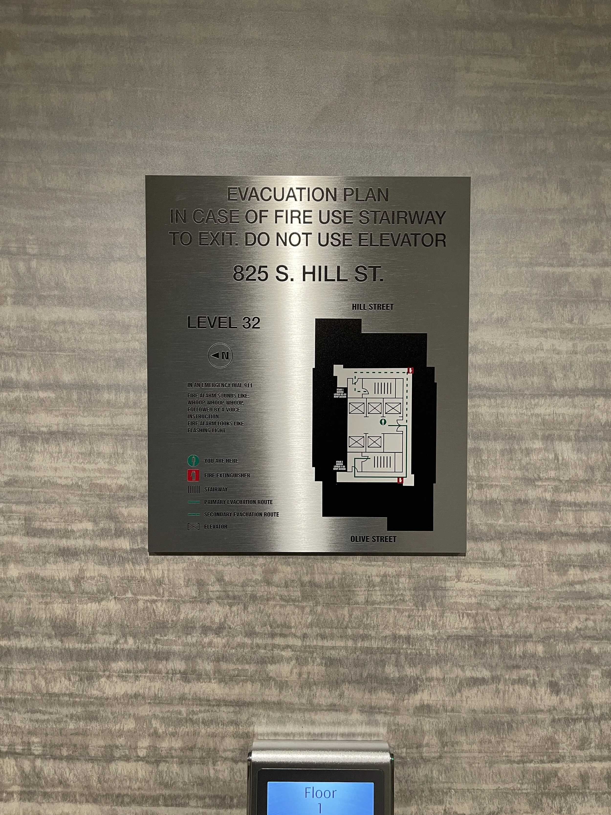 Brush silver evacuation plan with tactile