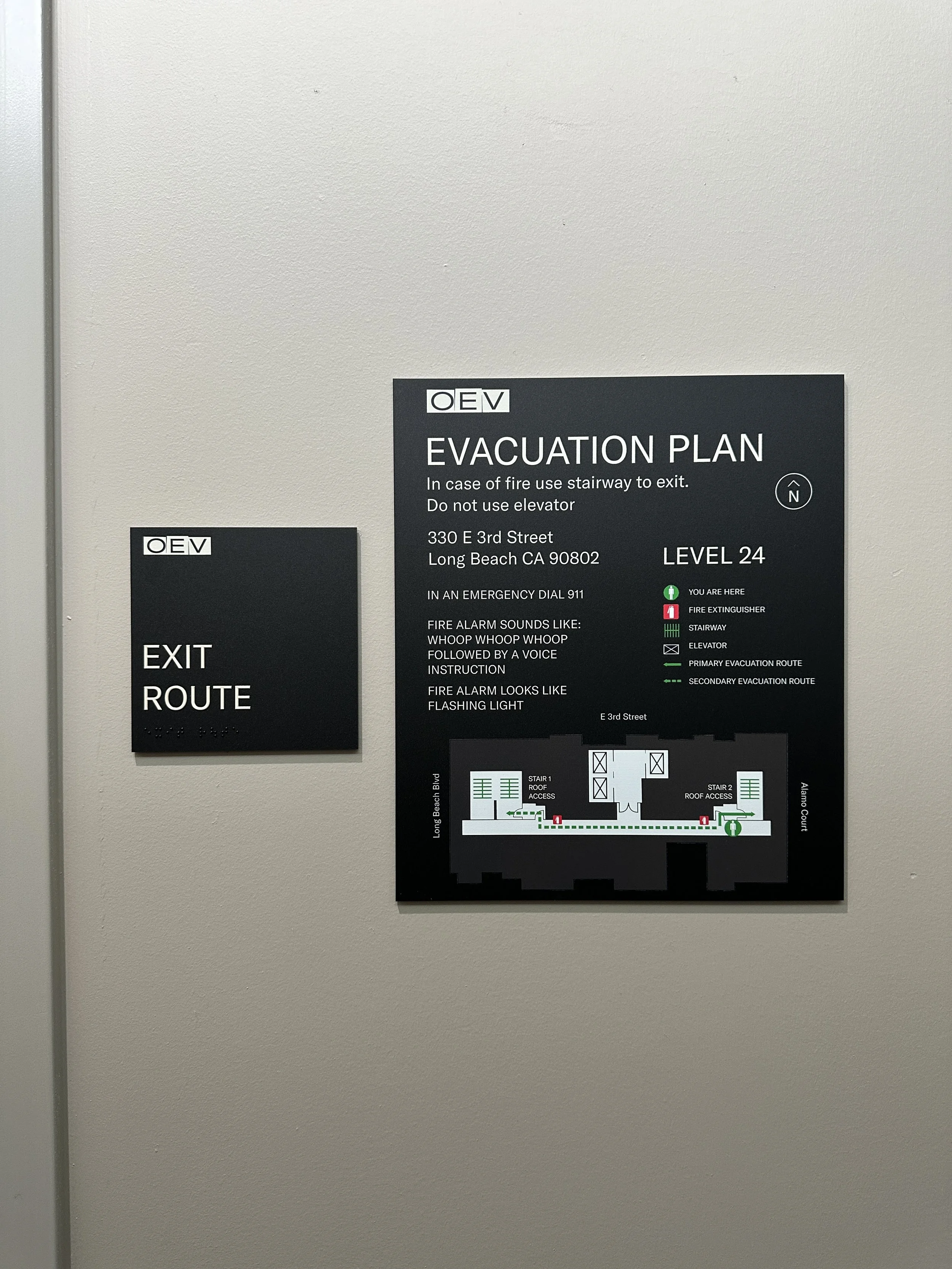 Tactile exit route with EVAC plan