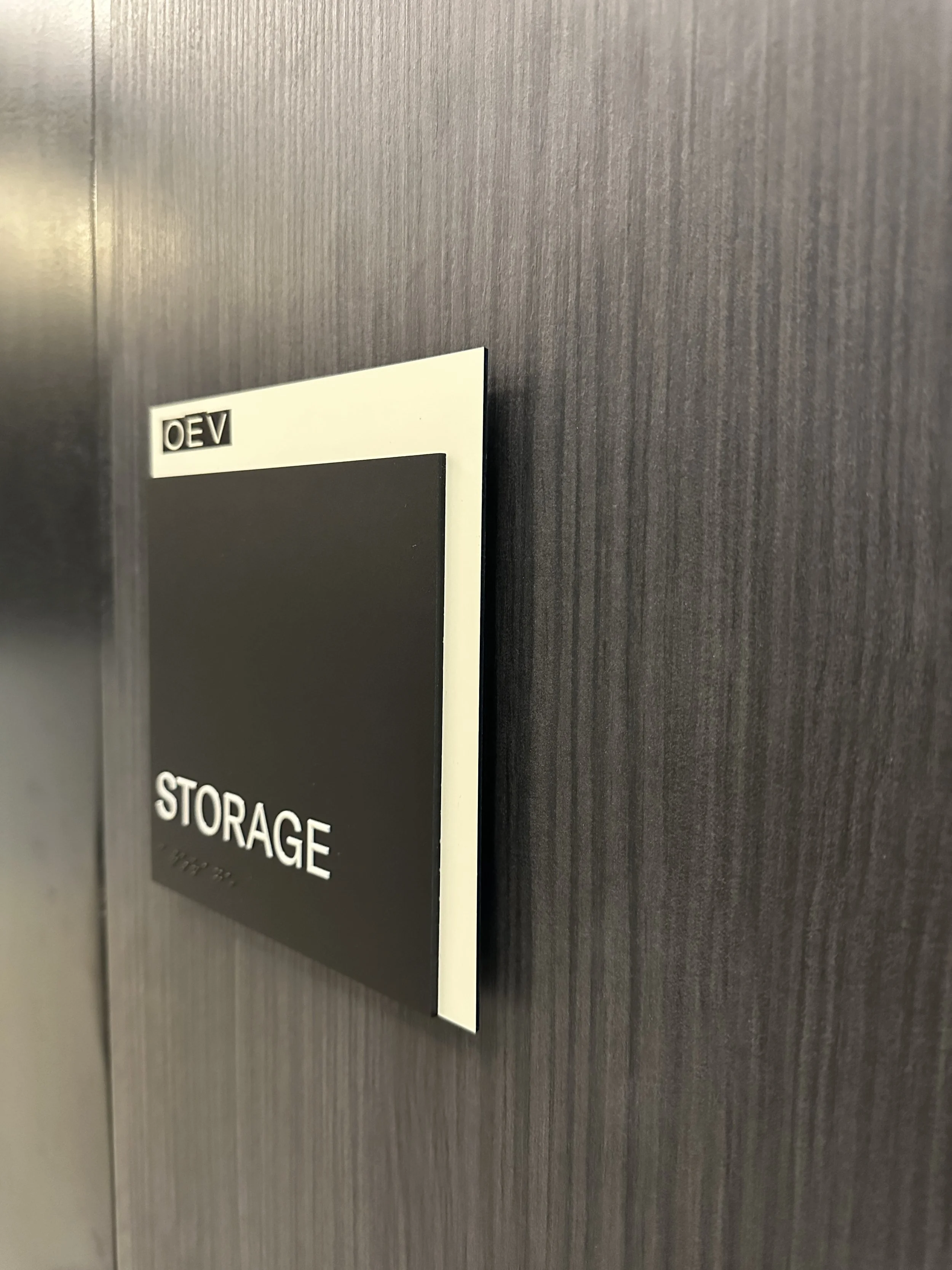 Tactile storage sign floating
