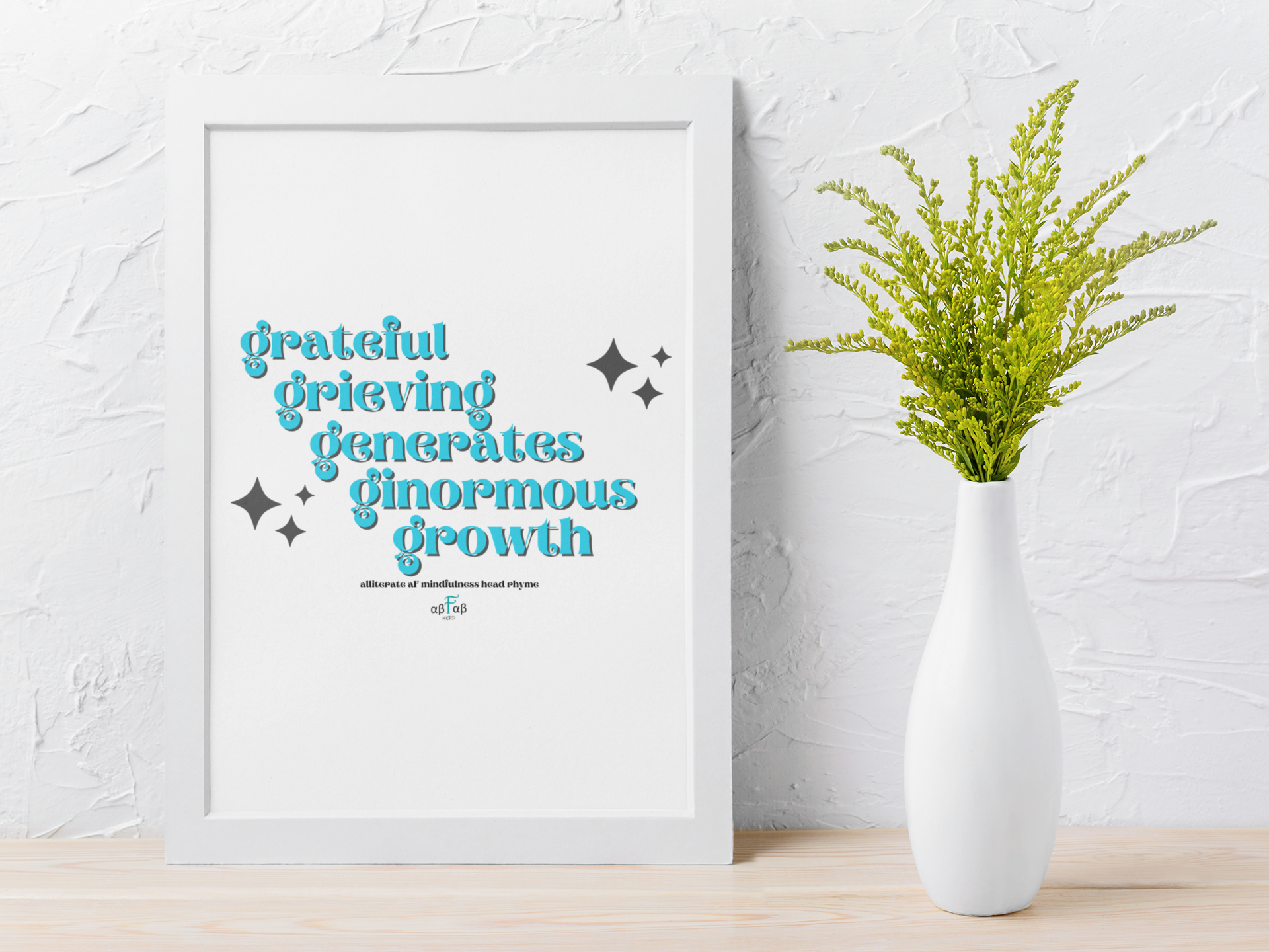 Grateful Grieving Generates Ginormous Growth V1 Digital Download Mental Health Mindfulness Printable PDF