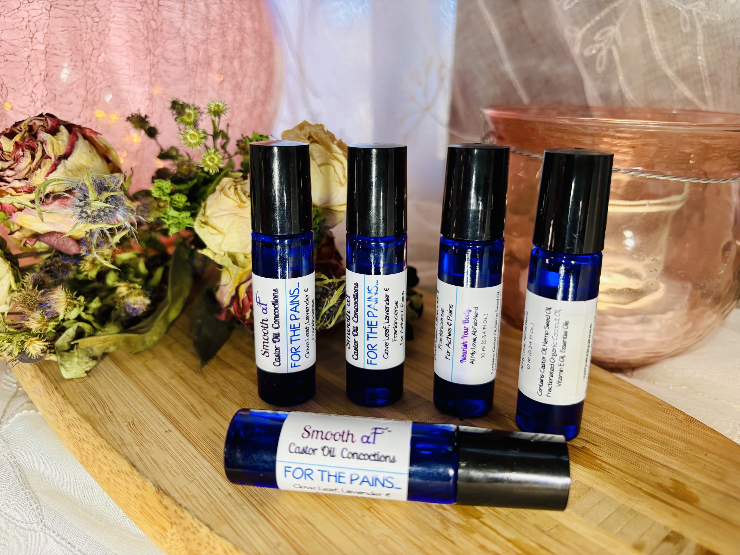 For The Pains…™ AbFabNerd Apothecary Essential Oil Roller | 10 mL Blue Glass Relief Blend