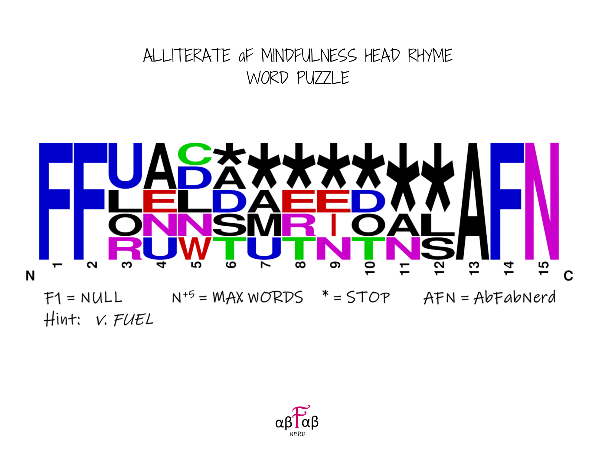 FUEL Alliteration WORD PUZZLE Daily Affirmations Digital Download Mental Health Mindfulness Printable PDF