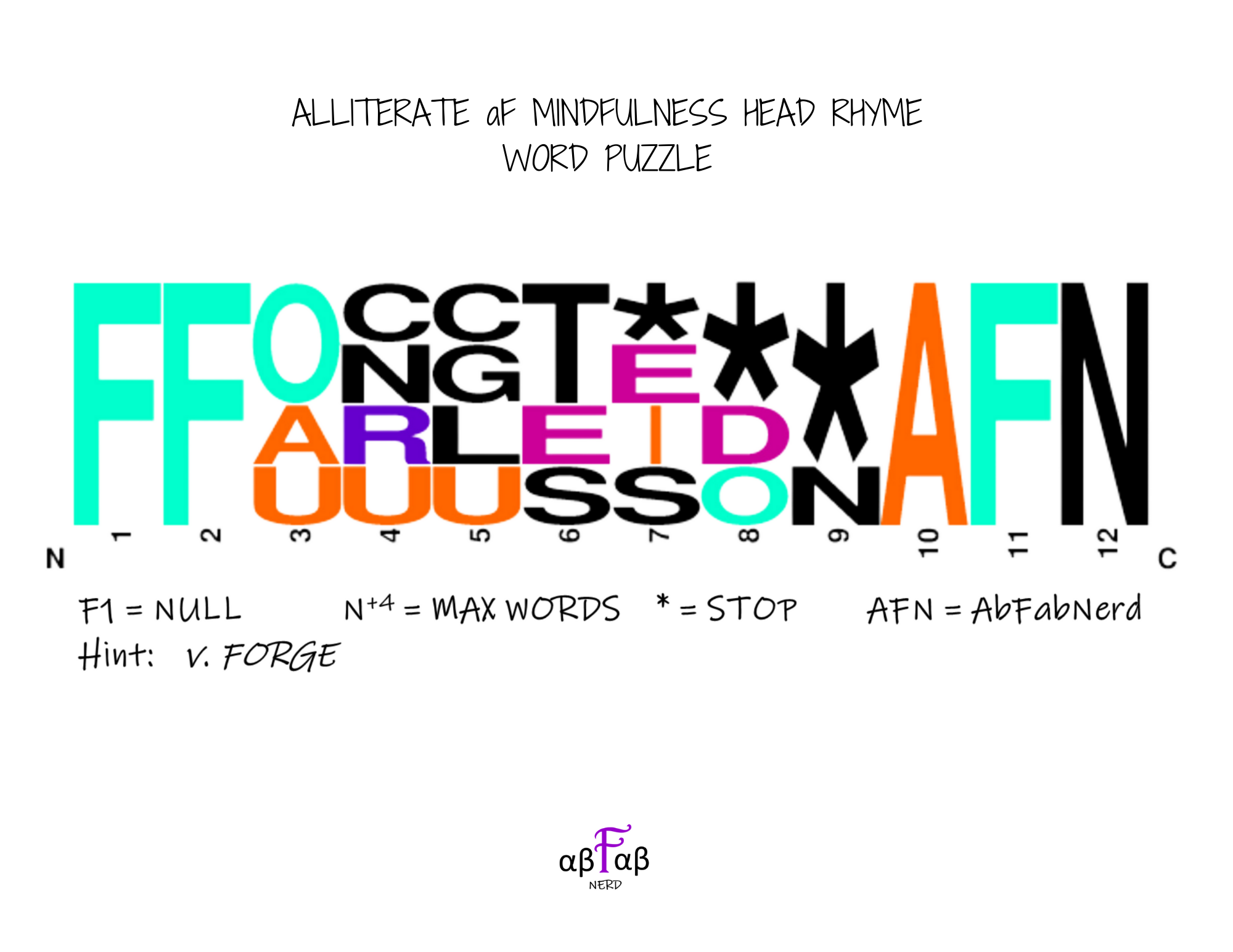 FORGE Alliteration WORD PUZZLE Daily Affirmations Digital Download Mental Health Mindfulness Printable PDF