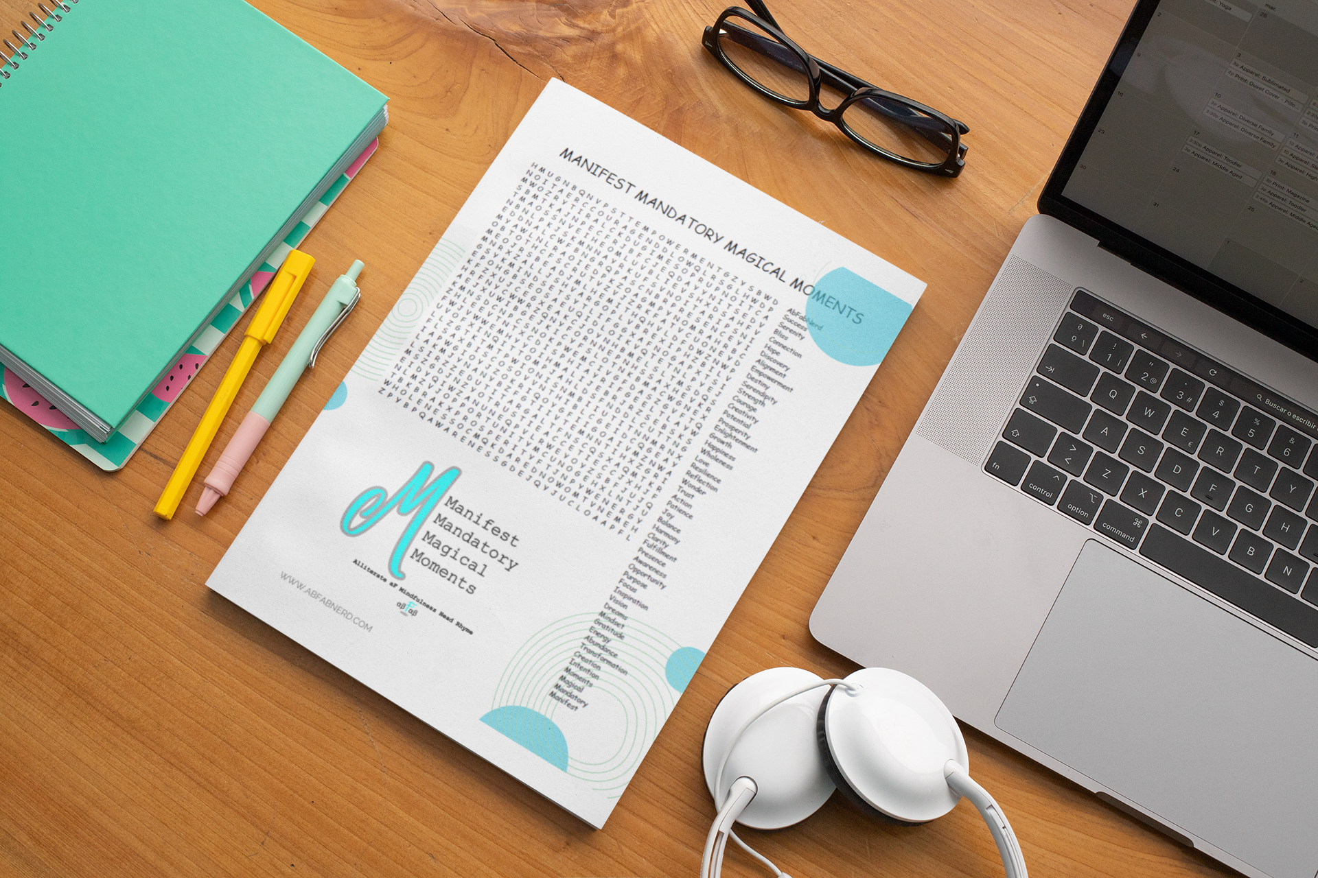 Manifest Mandatory Magical Moments Word Search Puzzle Digital Download