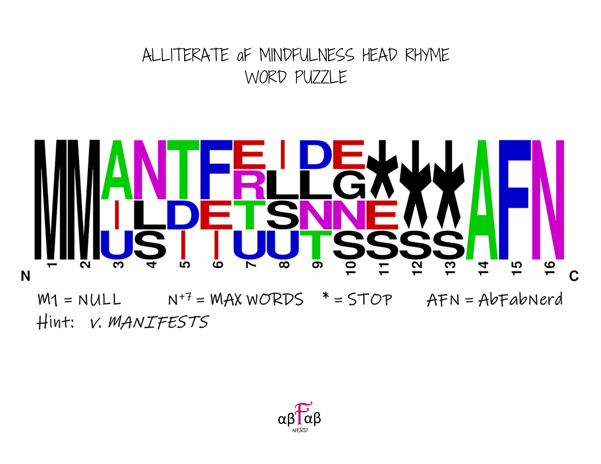 MANIFESTS Alliteration WORD PUZZLE Daily Affirmations Digital Download Mental Health Mindfulness Printable PDF