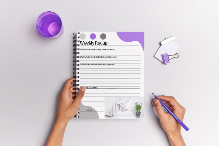 Journaling Planner Pages for ADHD Printable PDF Sunday to Saturday Fearlessly Facing Feelings Forms Fabulousness