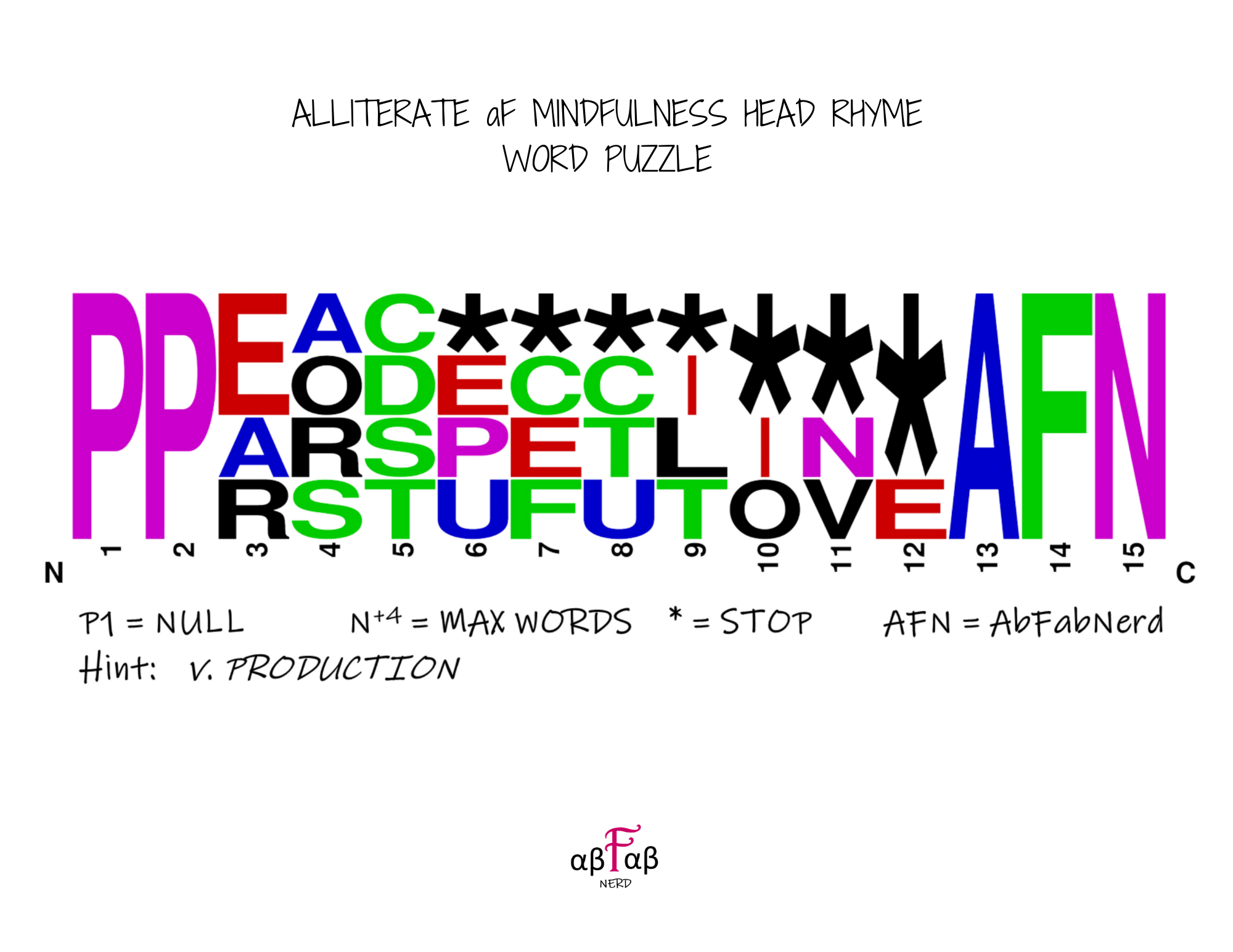 PRODUCTION Alliteration WORD PUZZLE Daily Affirmations Digital Download Mental Health Mindfulness Printable PDF