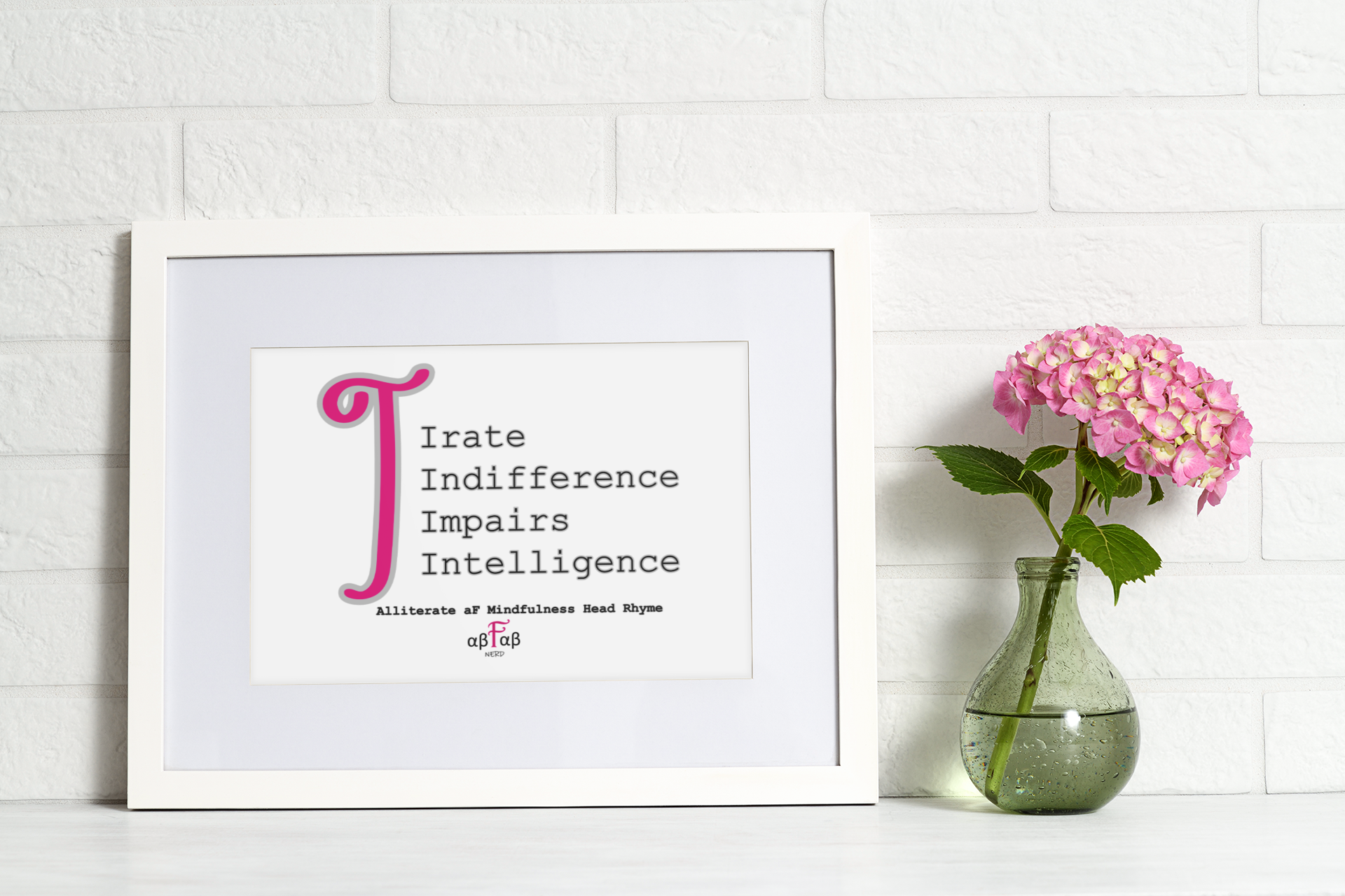 Irate Indifference Impairs Intelligence V2 Digital Download Mental Health Mindfulness Printable PDF