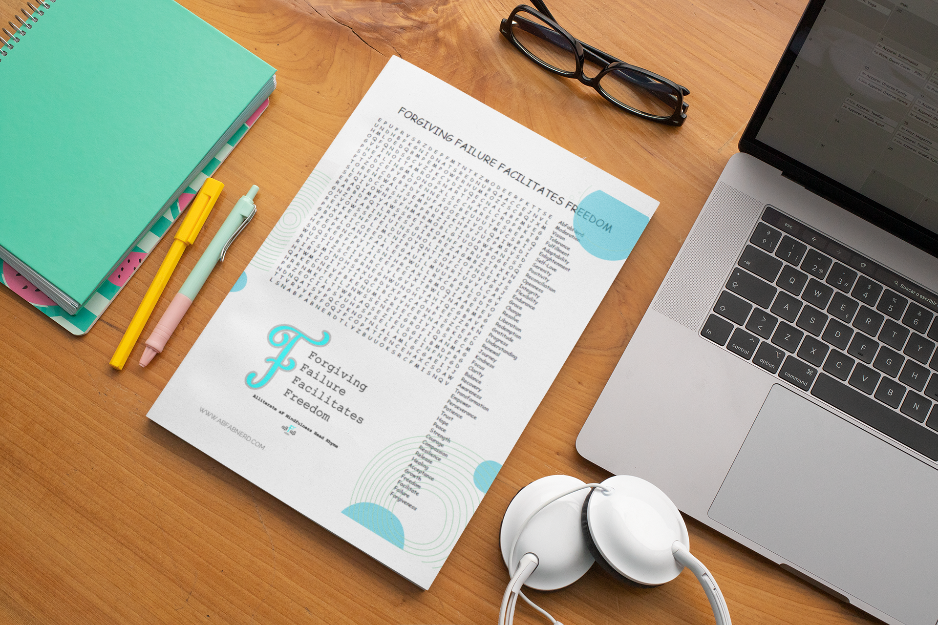 Forgiving Failure Facilitates Freedom Word Search Puzzle Digital Download