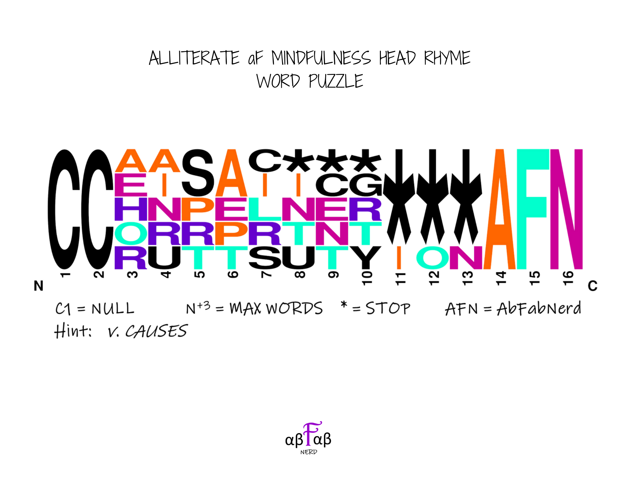 CAUSES Alliteration WORD PUZZLE Daily Affirmations Digital Download Mental Health Mindfulness Printable PDF
