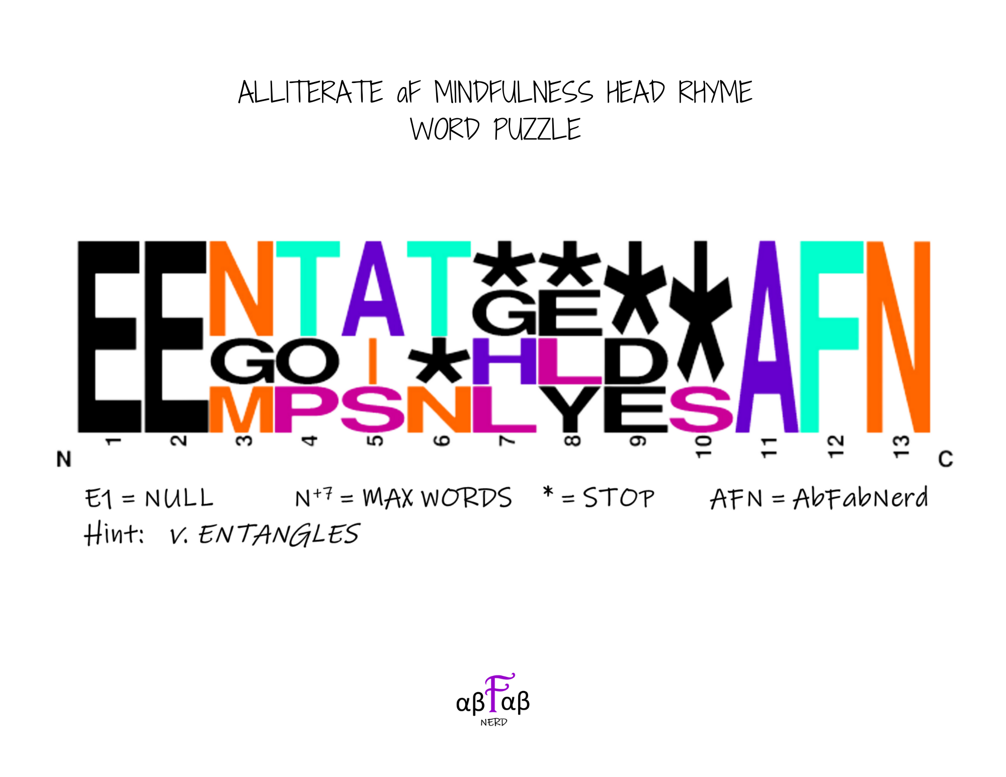 ENTANGLES Alliteration WORD PUZZLE Daily Affirmations Digital Download Mental Health Mindfulness Printable PDF