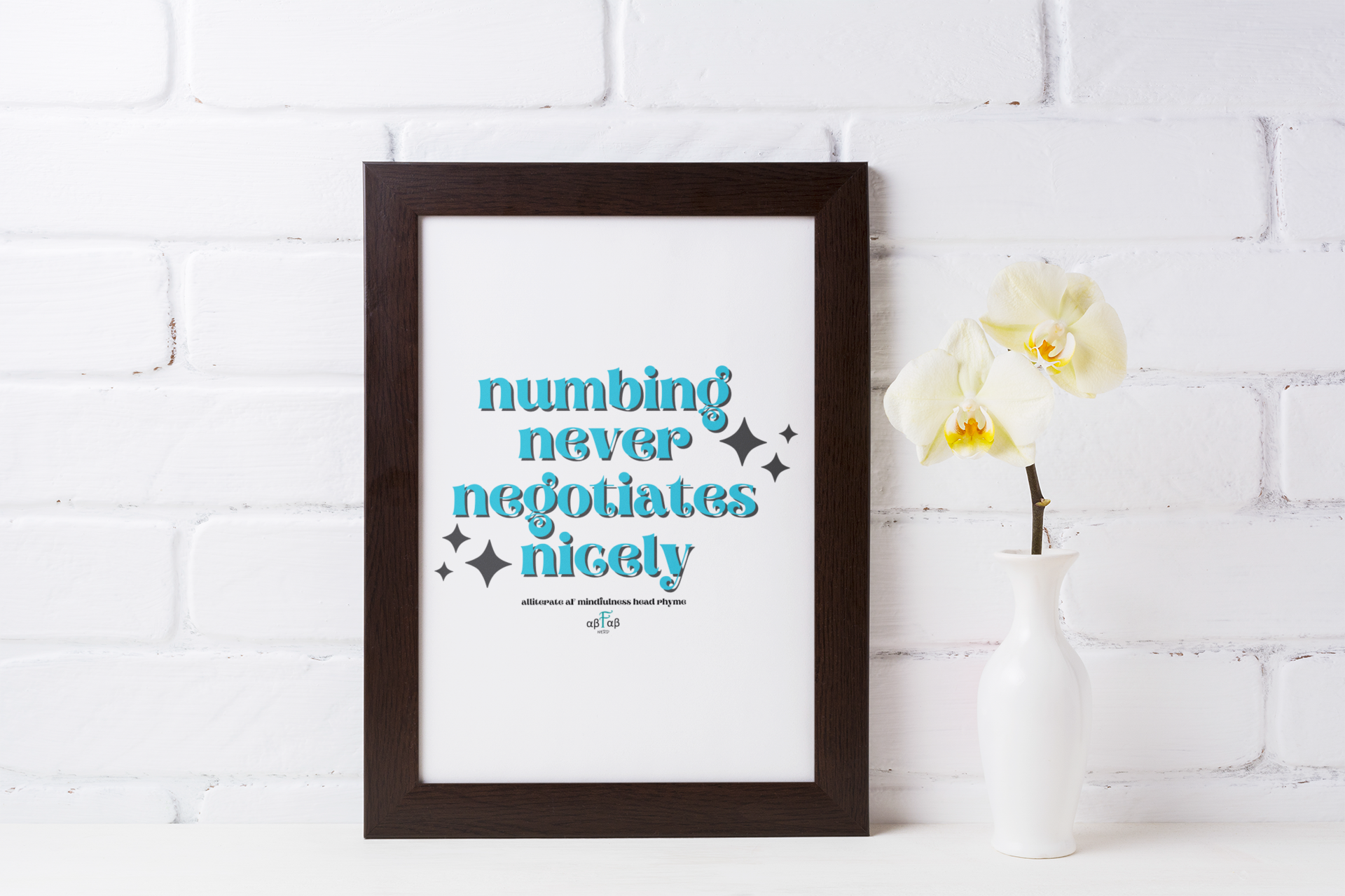 Numbing Never Negotiates Nicely V1 Digital Download Mental Health Mindfulness Printable PDF