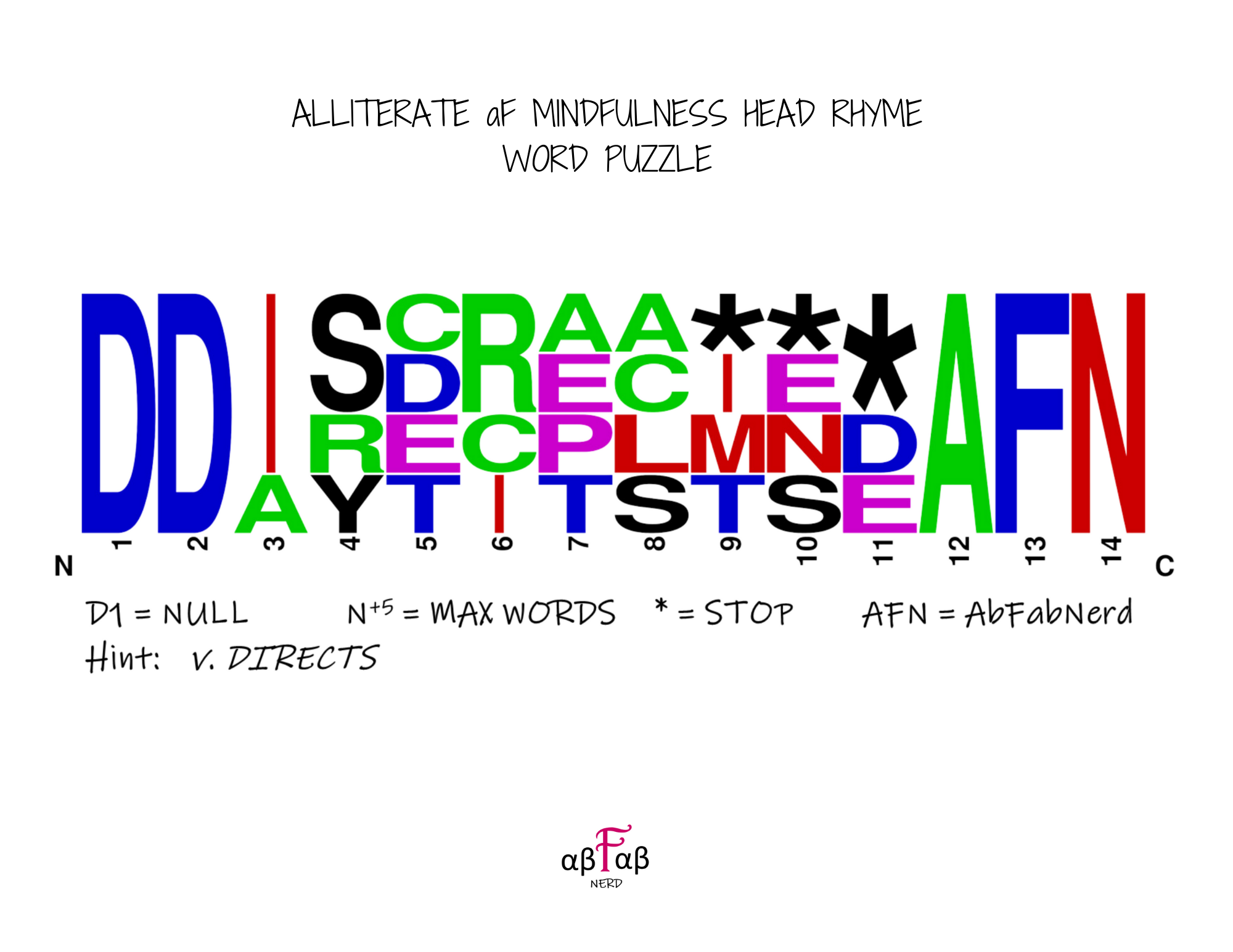 DIRECTS Alliteration WORD PUZZLE Daily Affirmations Digital Download Mental Health Mindfulness Printable PDF