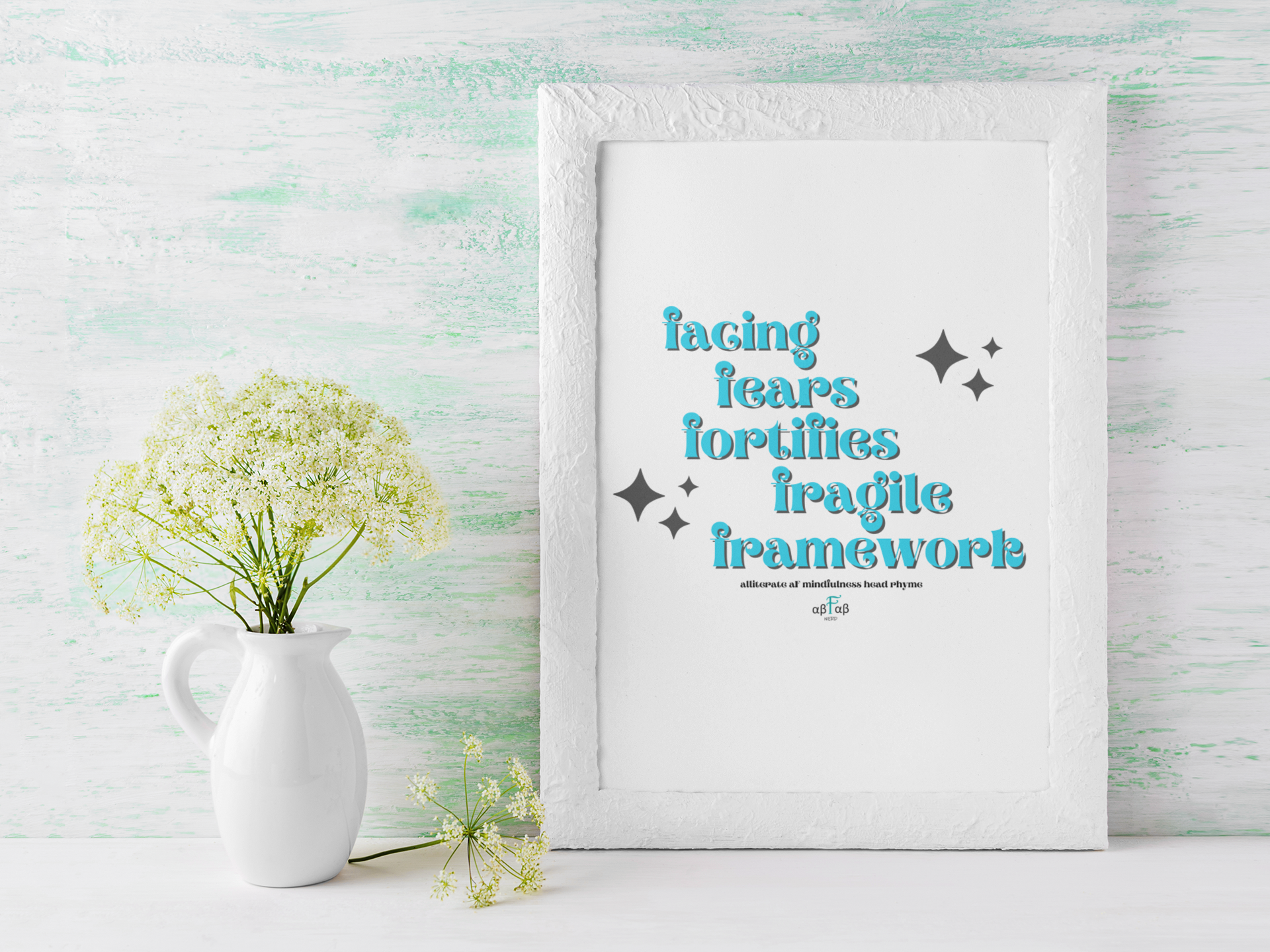 Facing Fears Fortifies Fragile Framework V1 Digital Download Mental Health Mindfulness Printable PDF