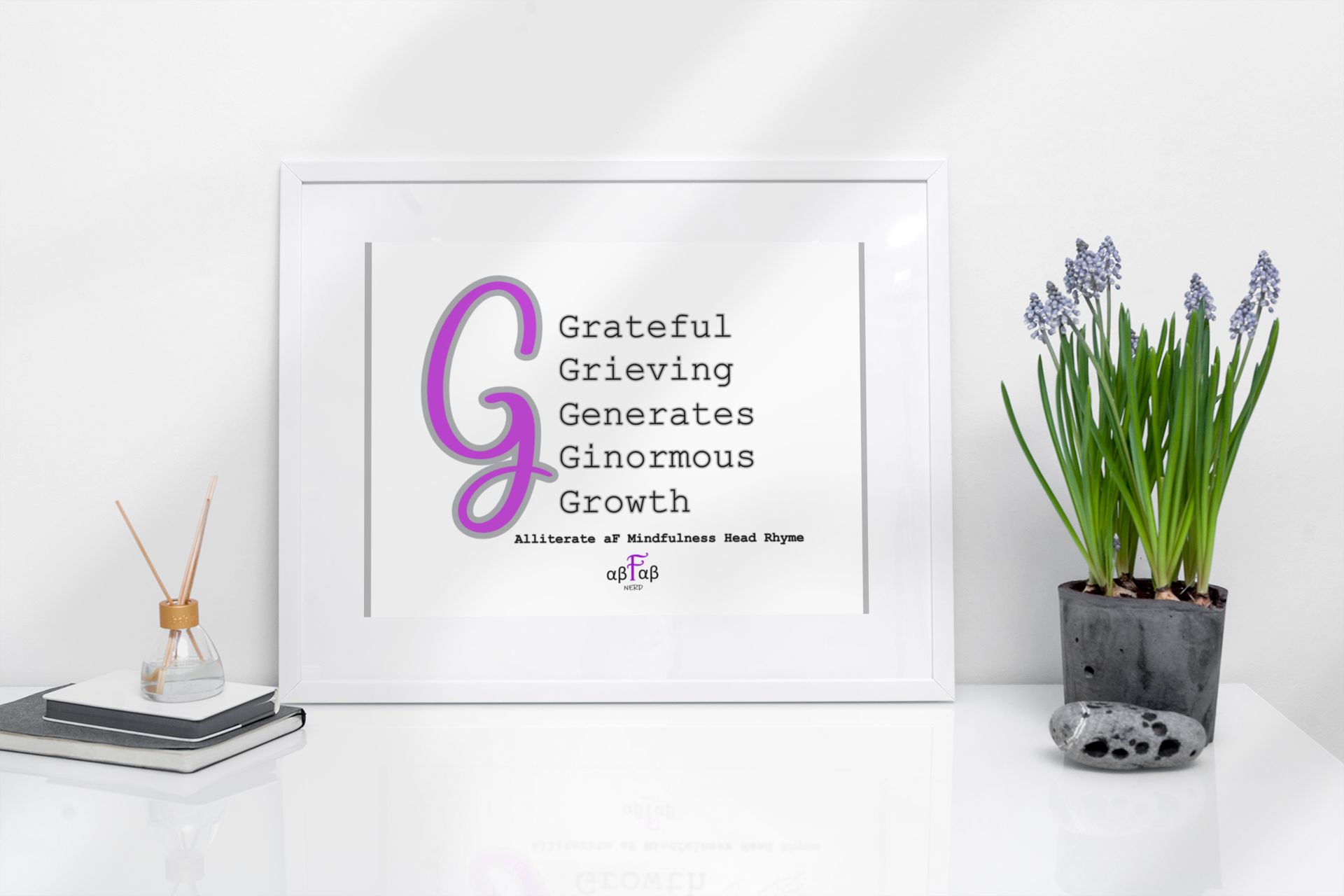 Grateful Grieving Generates Ginormous Growth V2 Digital Download Mental Health Mindfulness Printable PDF