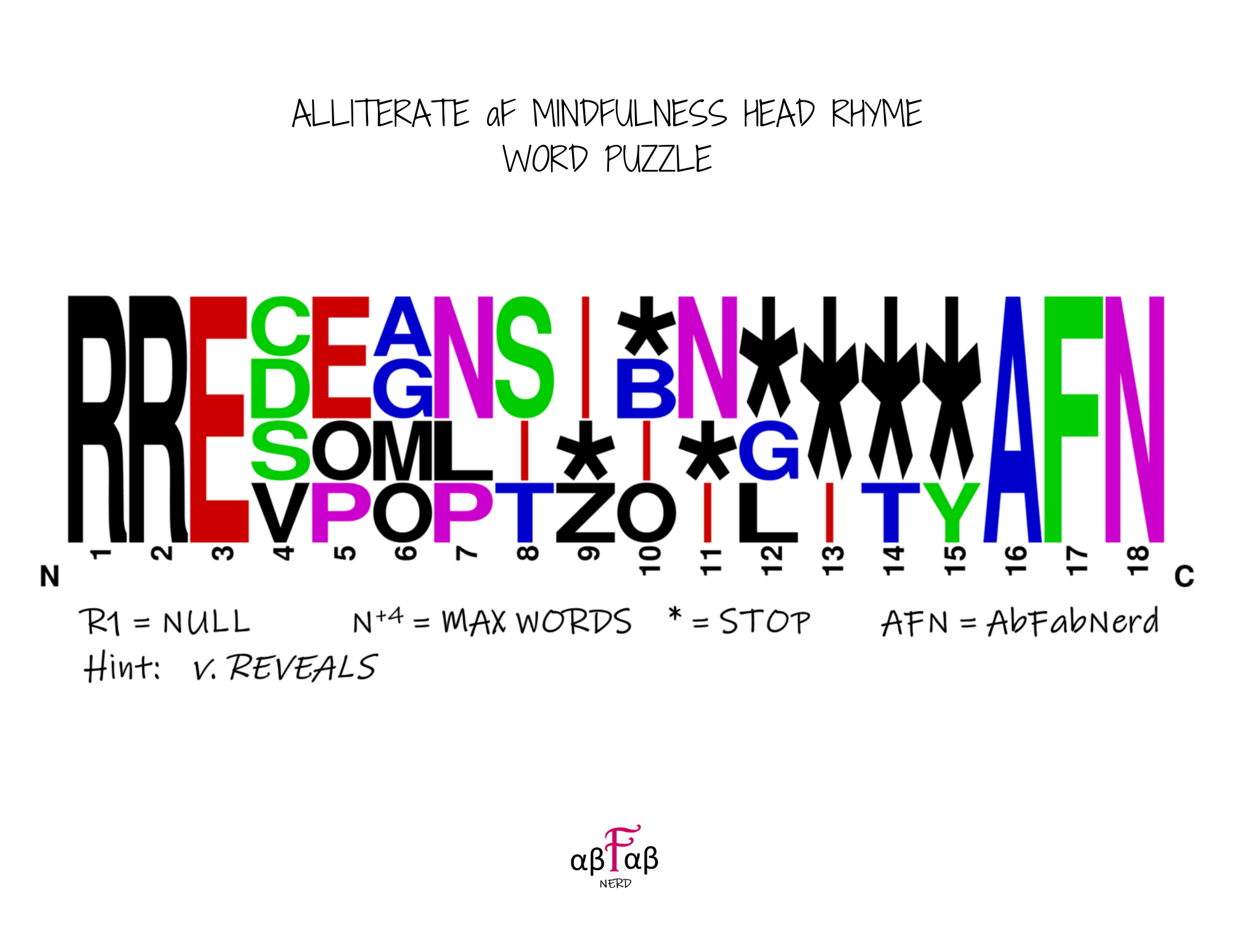 REVEALS Alliteration WORD PUZZLE Daily Affirmations Digital Download Mental Health Mindfulness Printable PDF