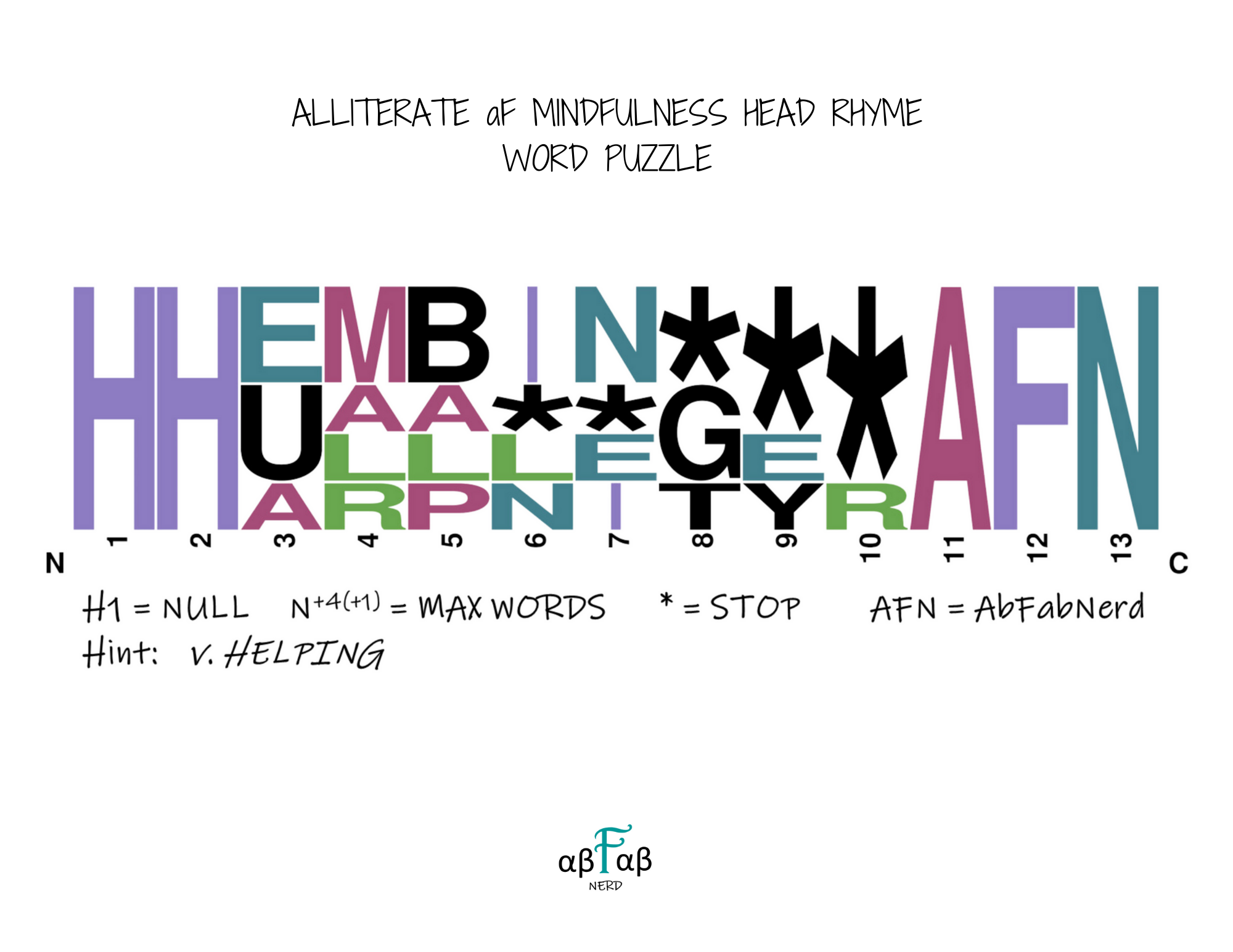 HELPING Alliteration WORD PUZZLE Daily Affirmations Digital Download Mental Health Mindfulness Printable PDF