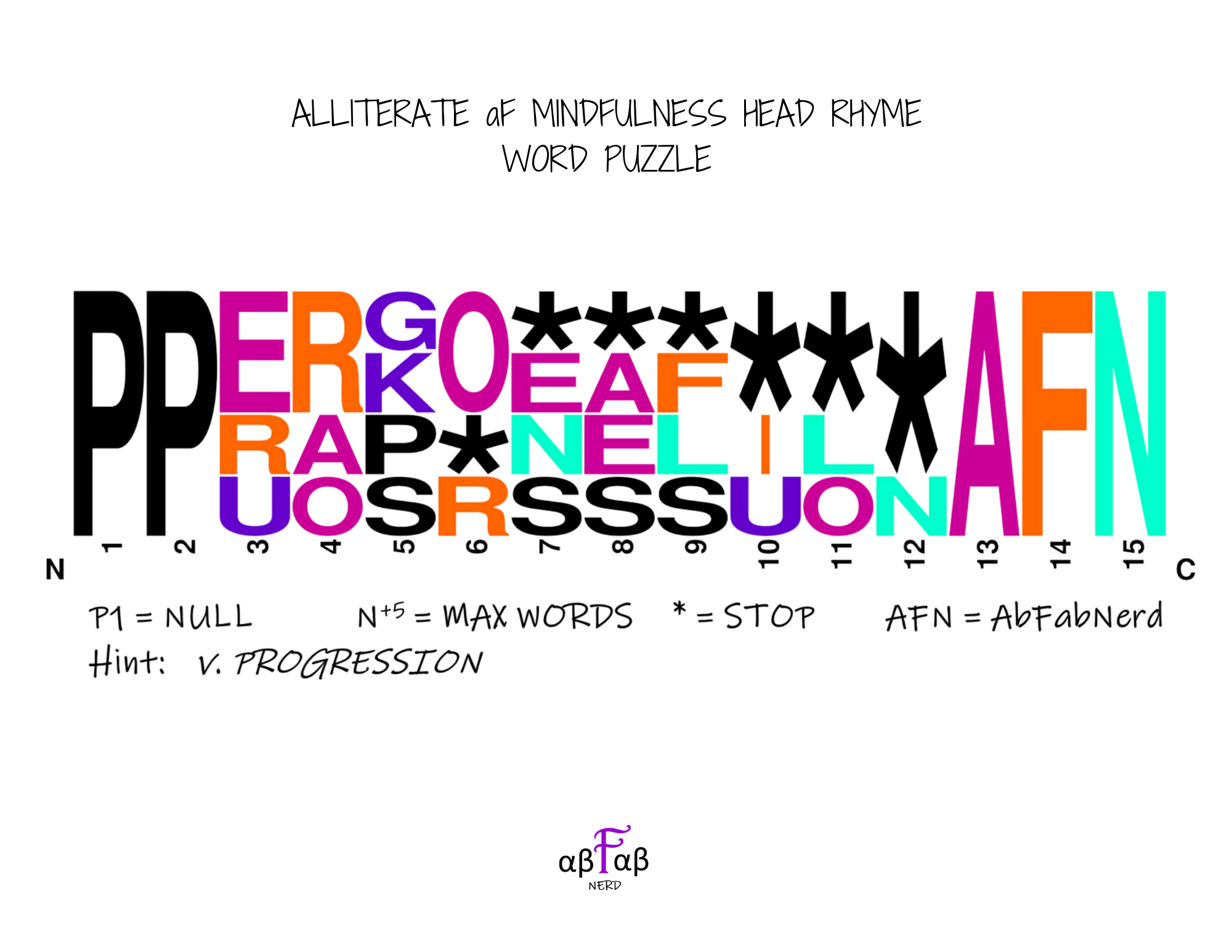 PROGRESSION Alliteration WORD PUZZLE Daily Affirmations Digital Download Mental Health Mindfulness Printable PDF