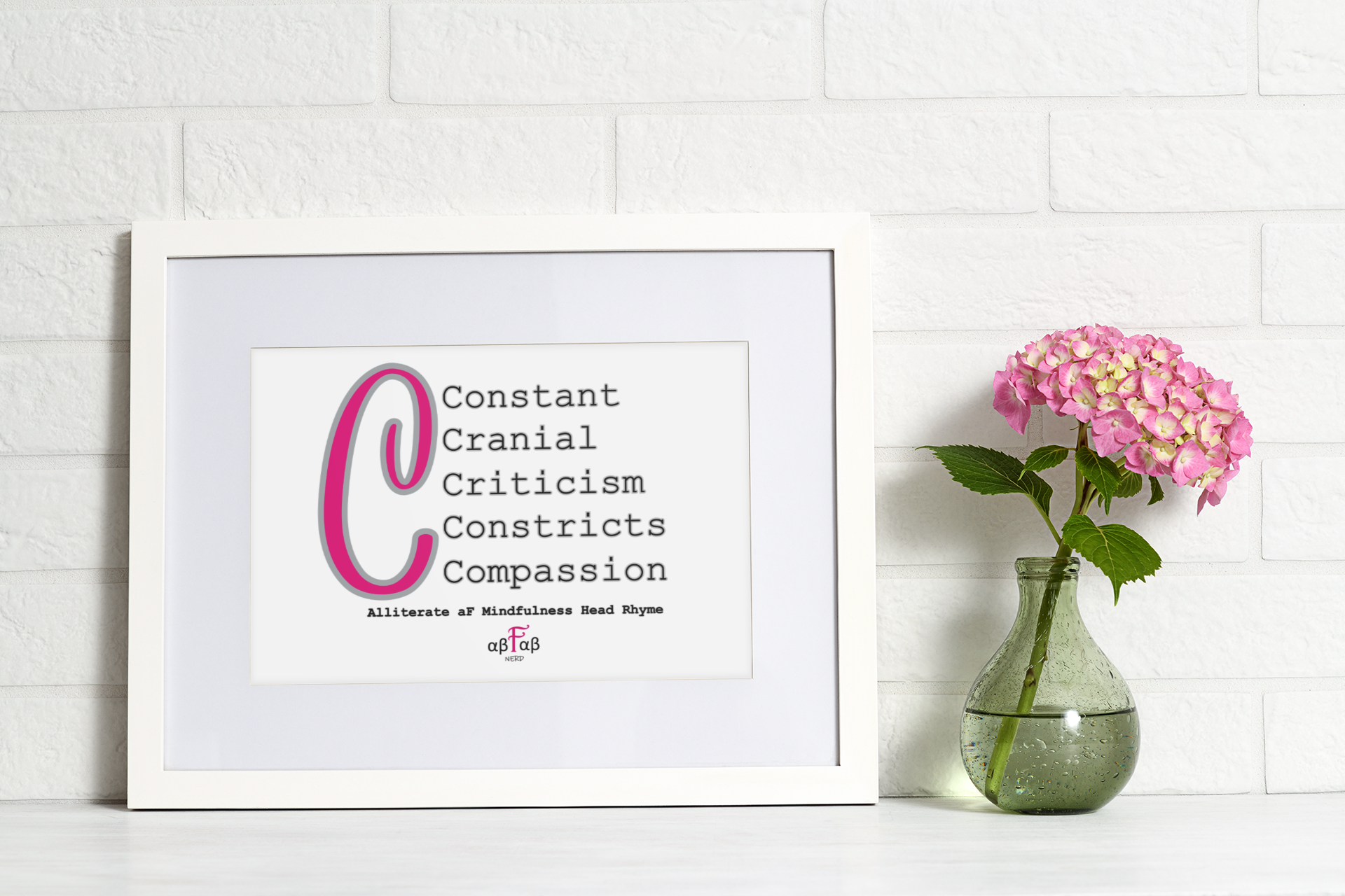 Constant Cranial Criticism Constricts Compassion V2 Digital Download Mental Health Mindfulness Printable PDF