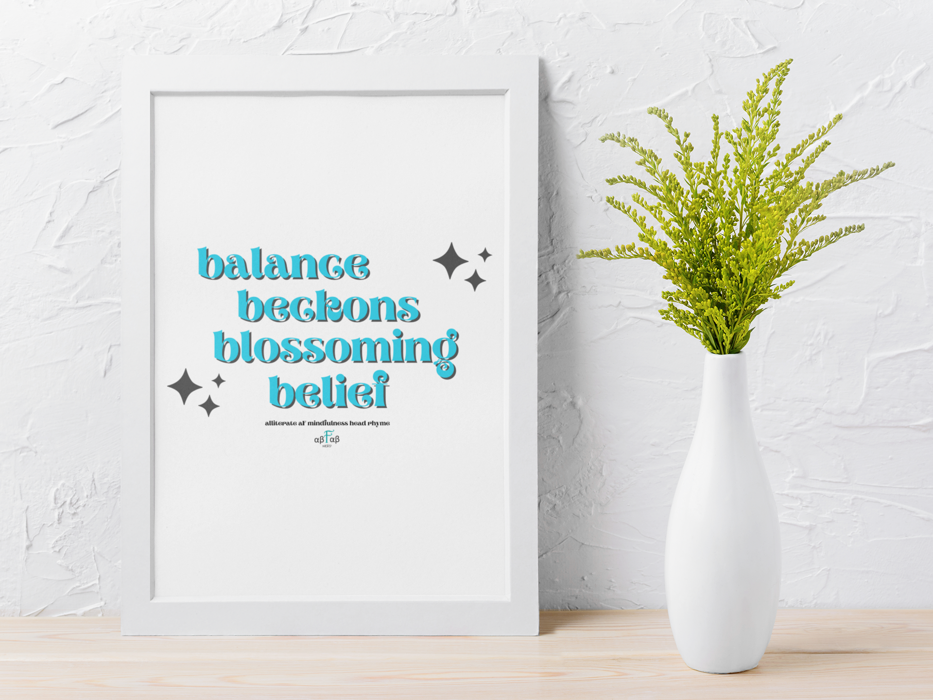 Balance Beckons Blossoming Belief V1 Digital Download Mental Health Mindfulness Printable PDF