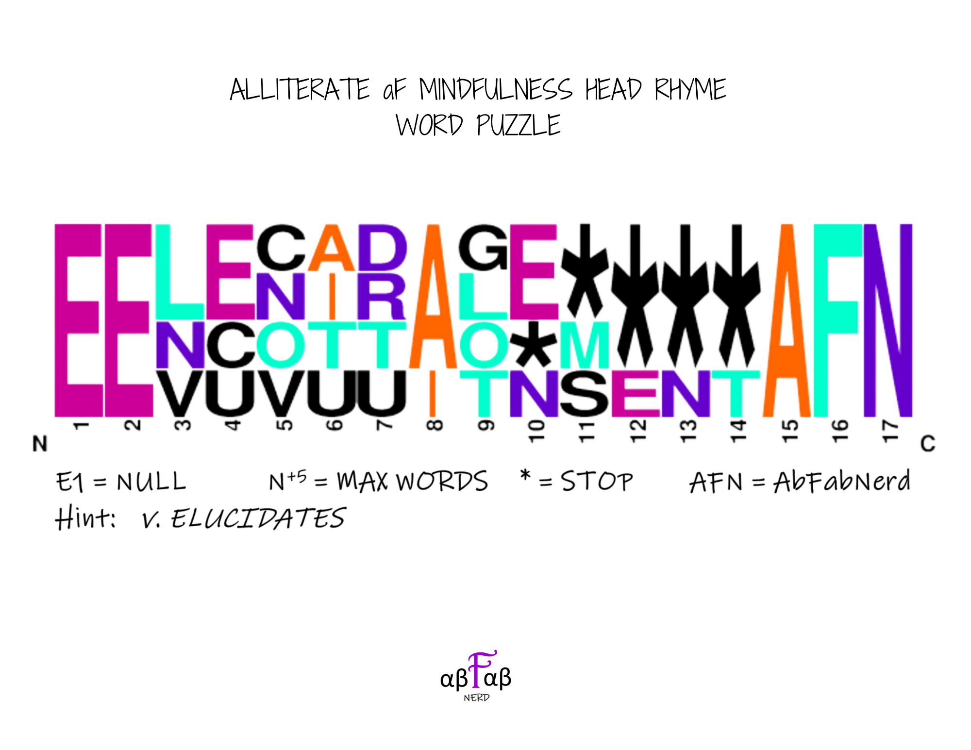 ELUCIDATES Alliteration WORD PUZZLE Daily Affirmations Digital Download Mental Health Mindfulness Printable PDF