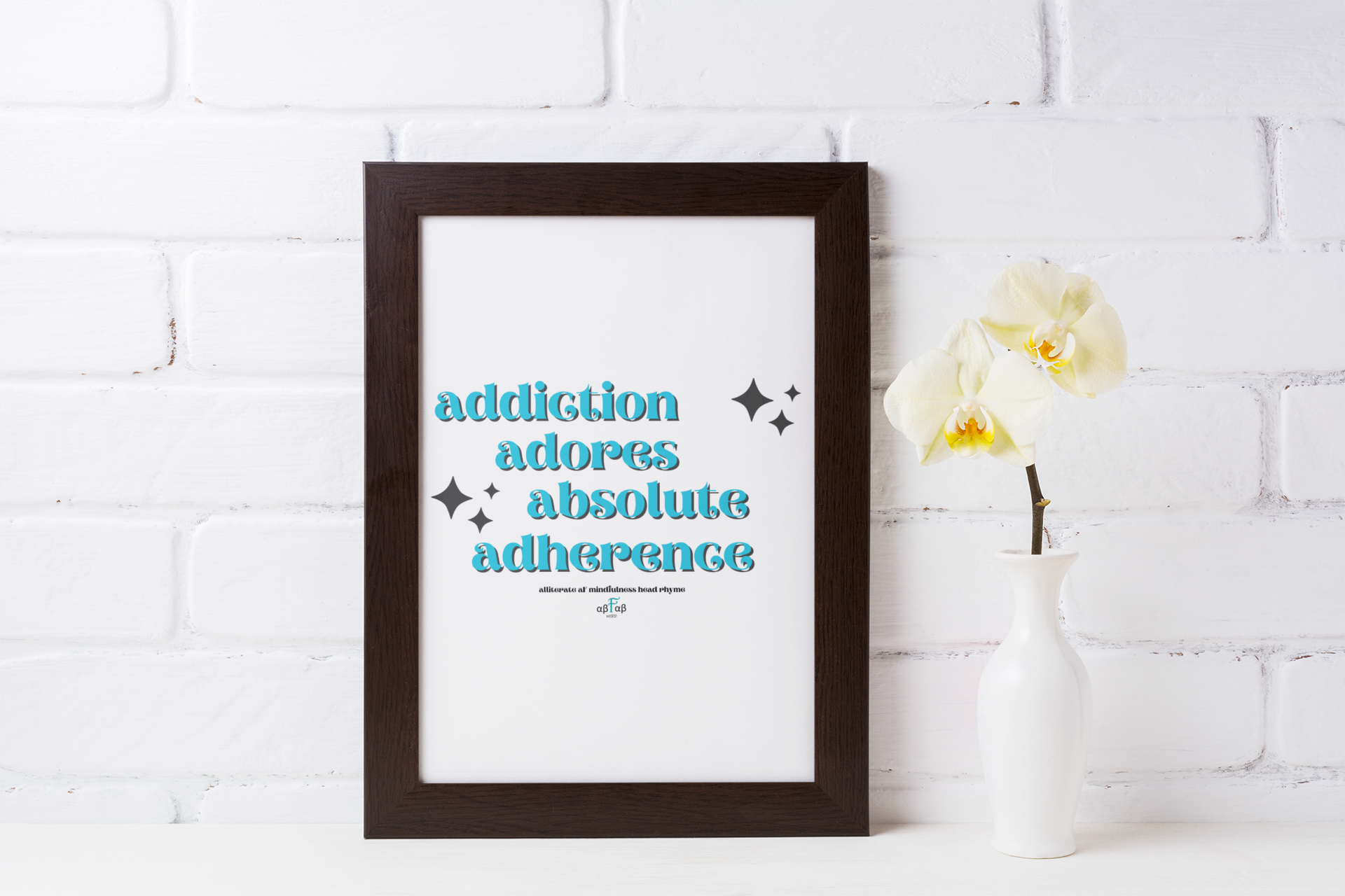 Addiction Adores Absolute Adherence V1 Digital Download Mental Health Mindfulness Printable PDF