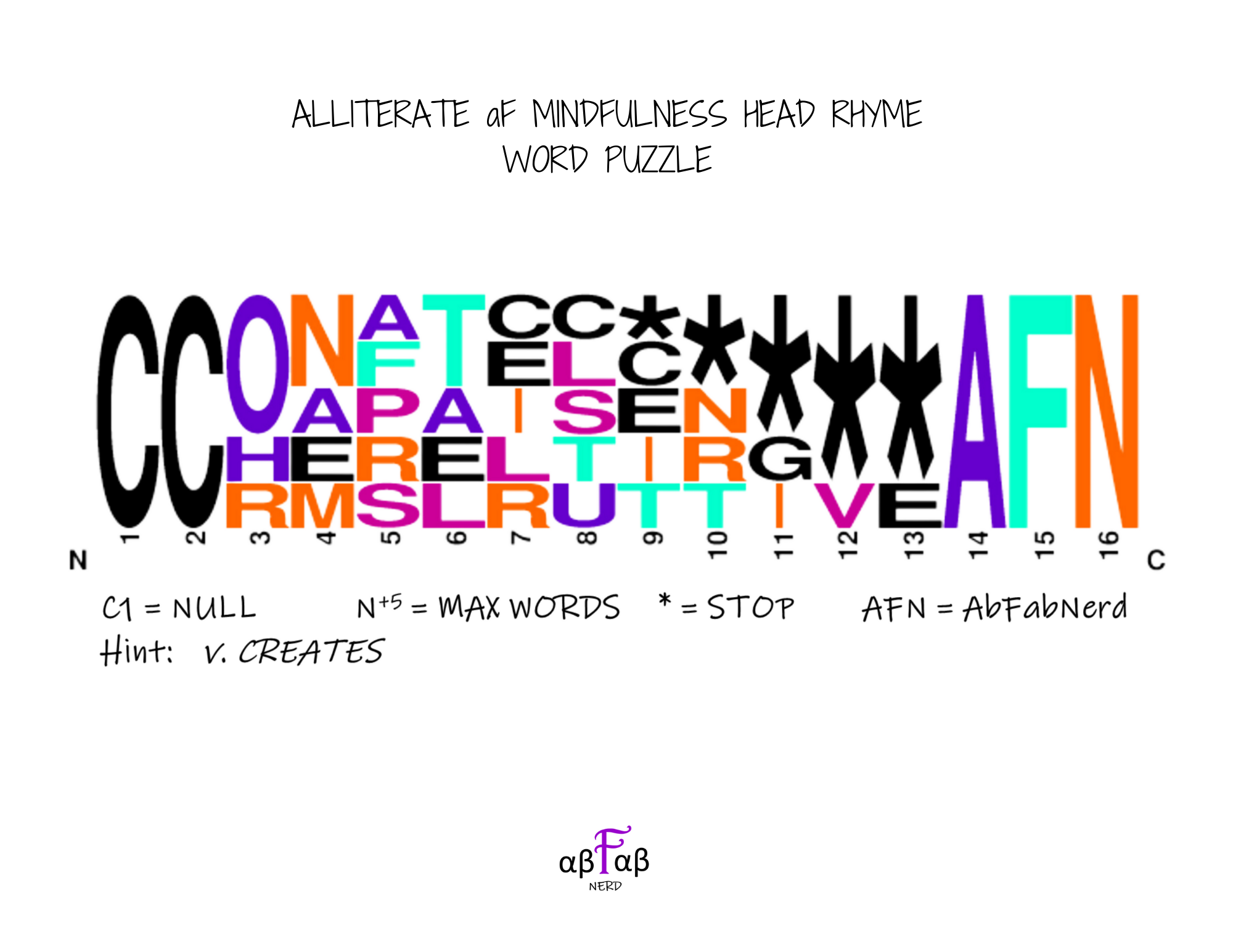 CREATES Alliteration WORD PUZZLE Daily Affirmations Digital Download Mental Health Mindfulness Printable PDF