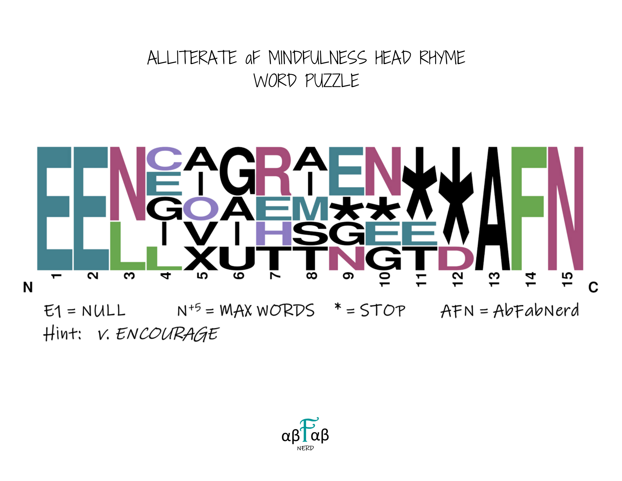 ENCOURAGE Alliteration WORD PUZZLE Daily Affirmations Digital Download Mental Health Mindfulness Printable PDF
