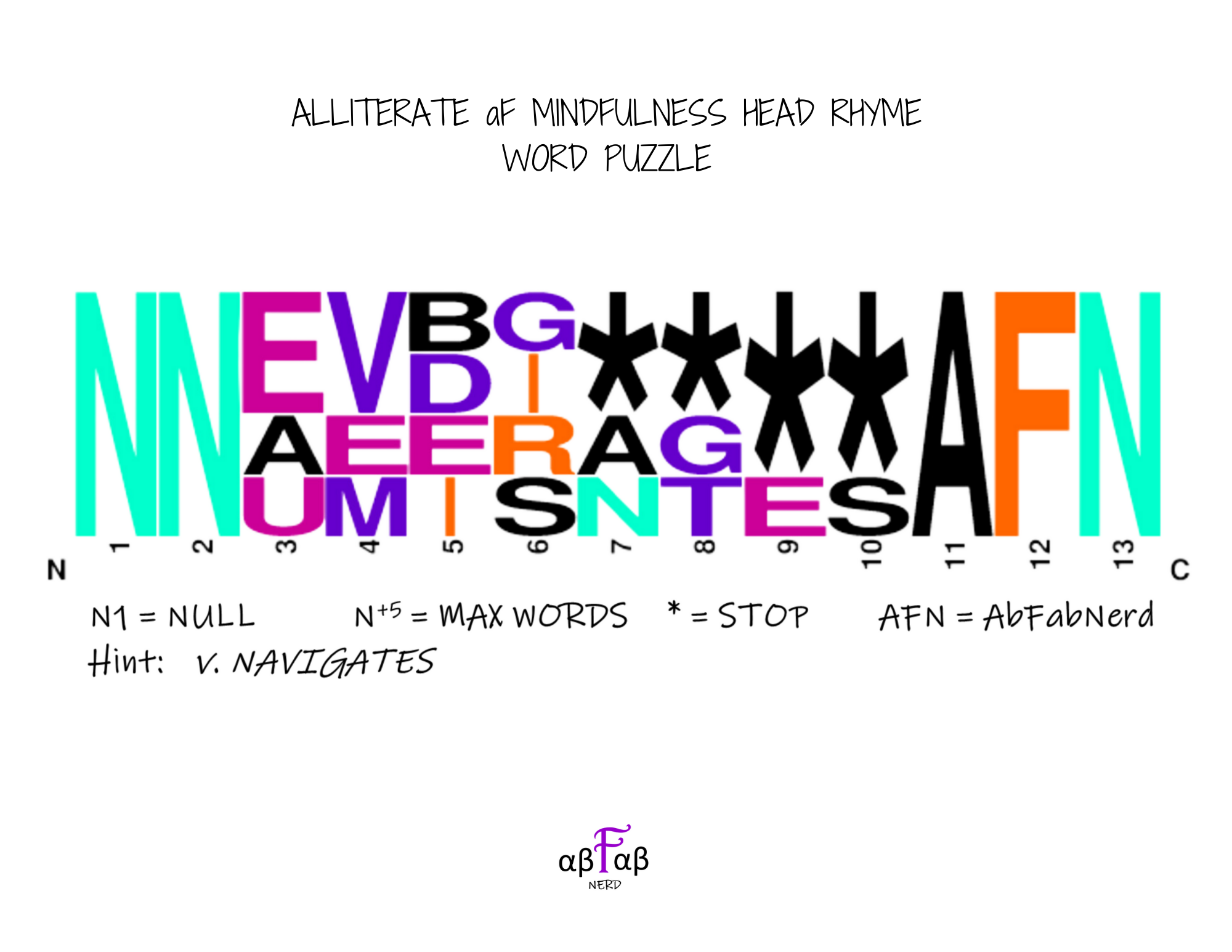 NAVIGATES Alliteration WORD PUZZLE Daily Affirmations Digital Download Mental Health Mindfulness Printable PDF