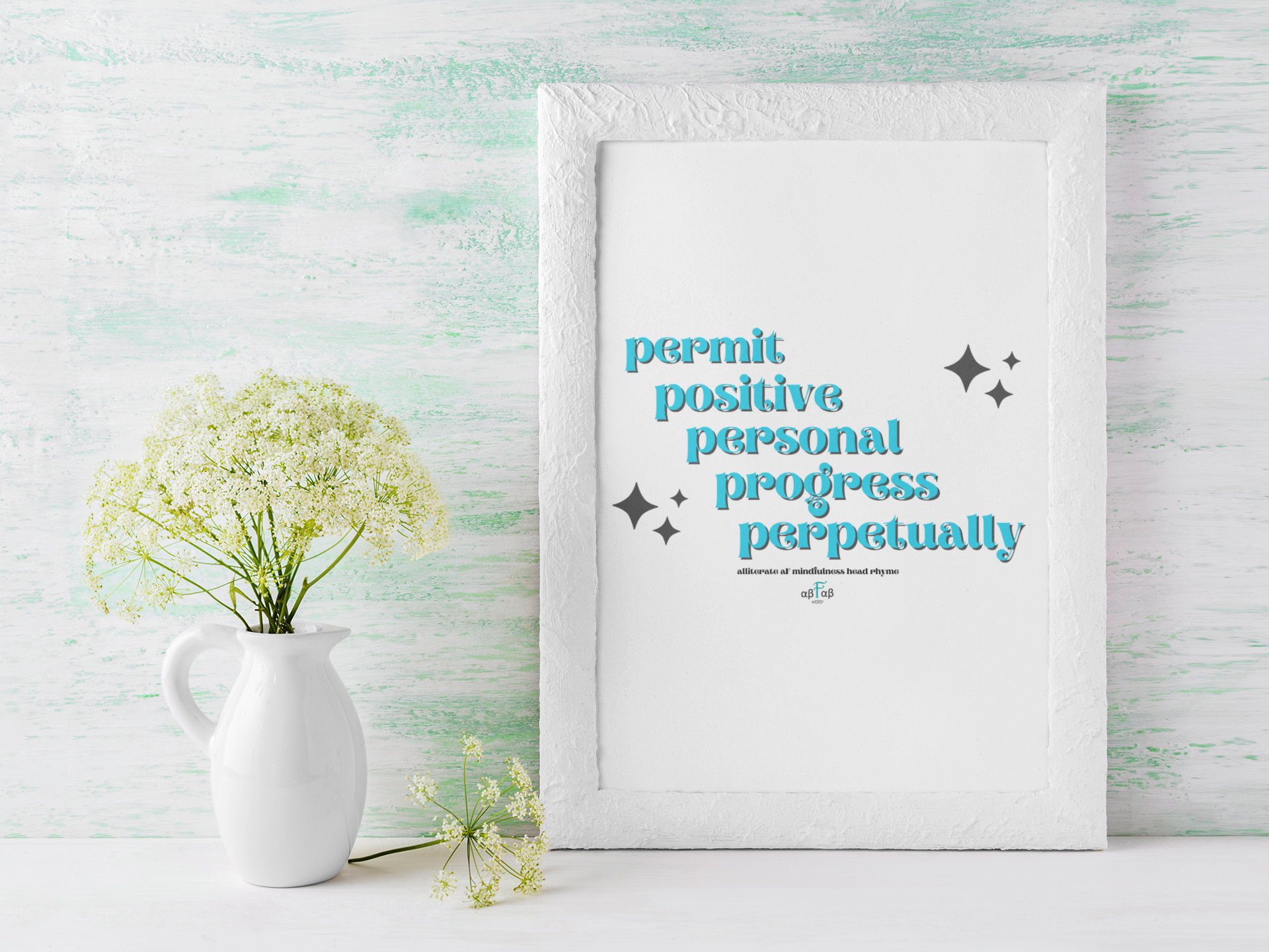 Permit Positive Personal Progress Perpetually V1 Digital Download Mental Health Mindfulness Printable PDF