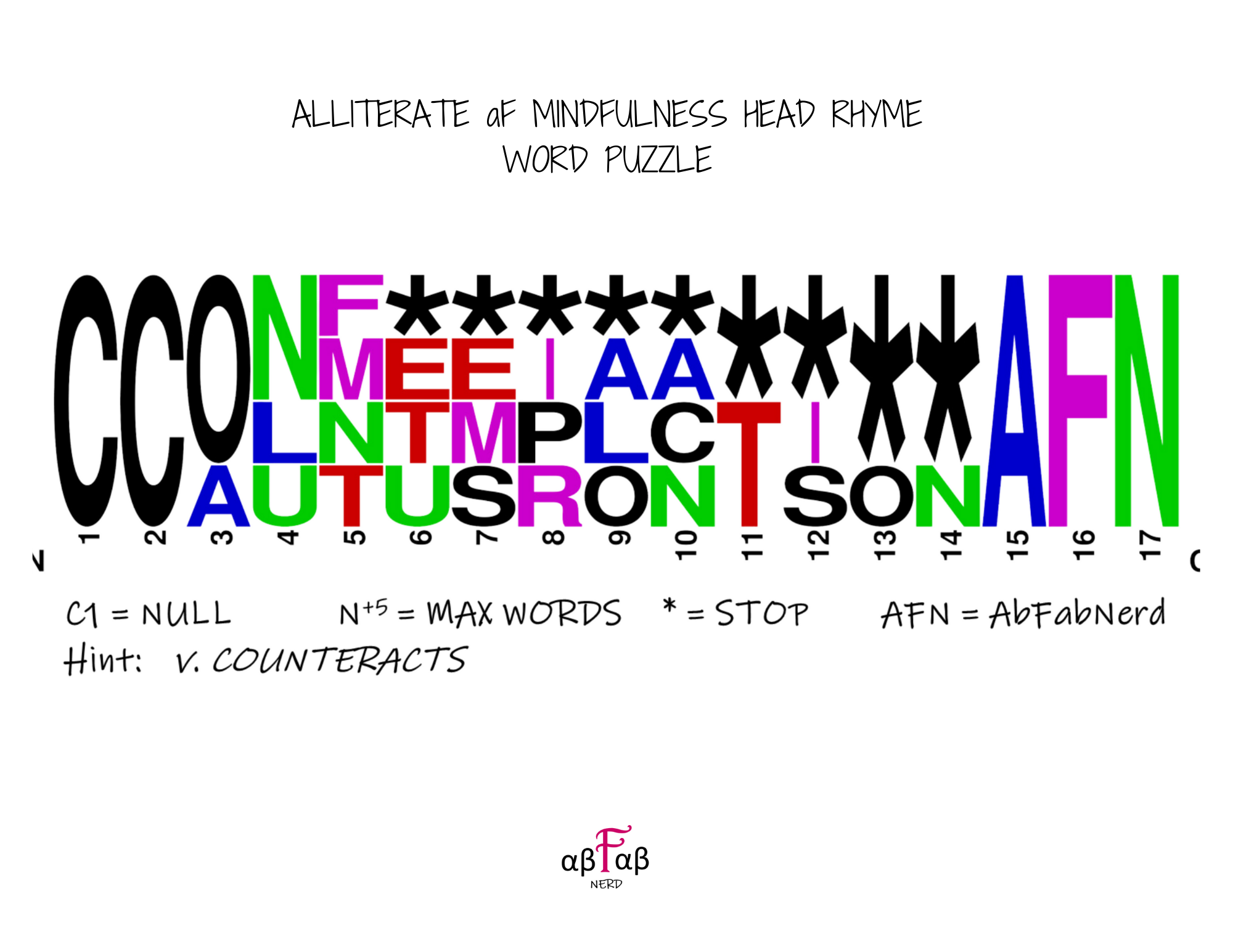 COUNTERACTS Alliteration WORD PUZZLE Daily Affirmations Digital Download Mental Health Mindfulness Printable PDF