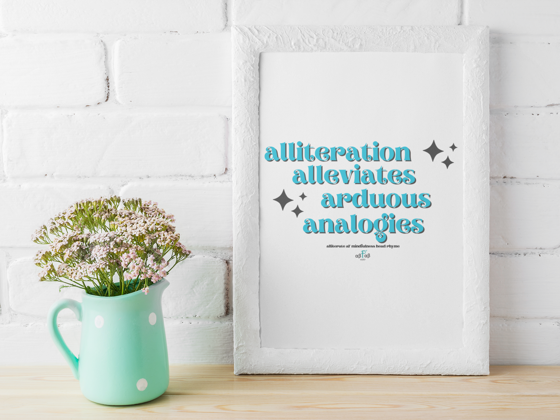 Alliteration Alleviates Arduous Analogies V1 Digital Download Mental Health Mindfulness Printable PDF