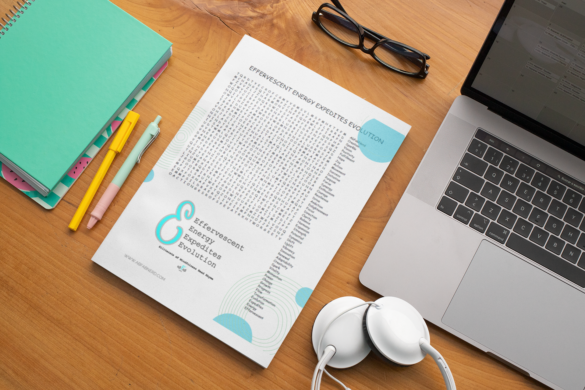 Effervescent Energy Expedites Evolution Word Search Puzzle Digital Download
