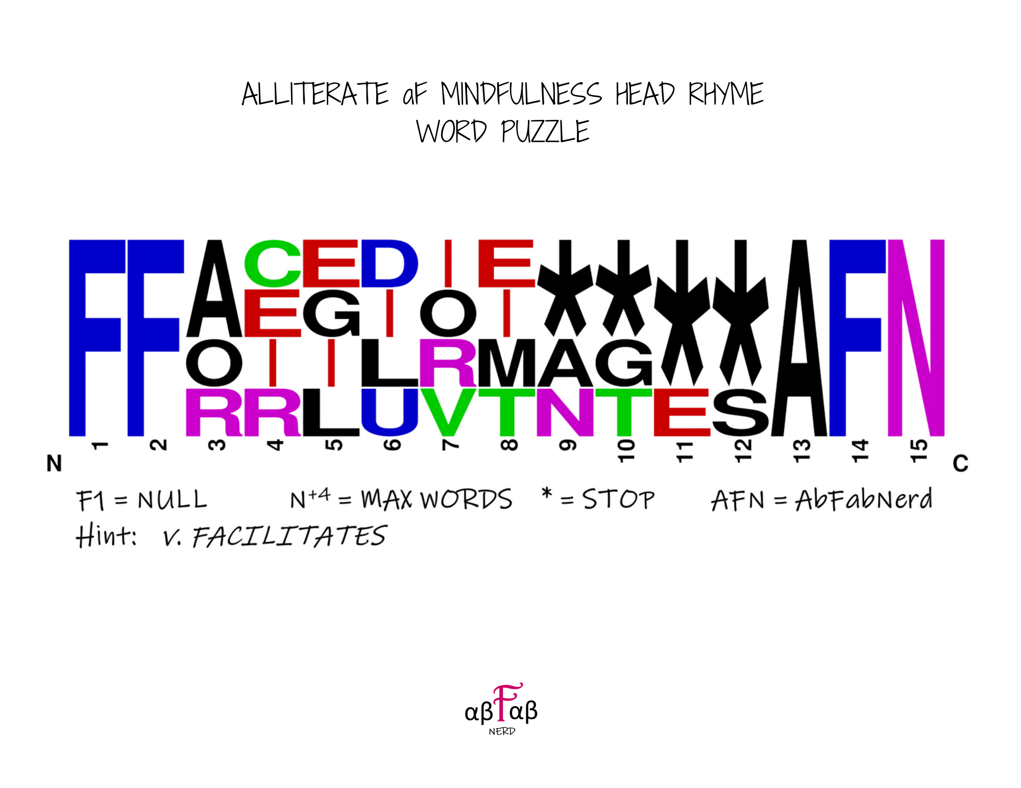 FACILITATES Alliteration WORD PUZZLE Daily Affirmations Digital Download Mental Health Mindfulness Printable PDF