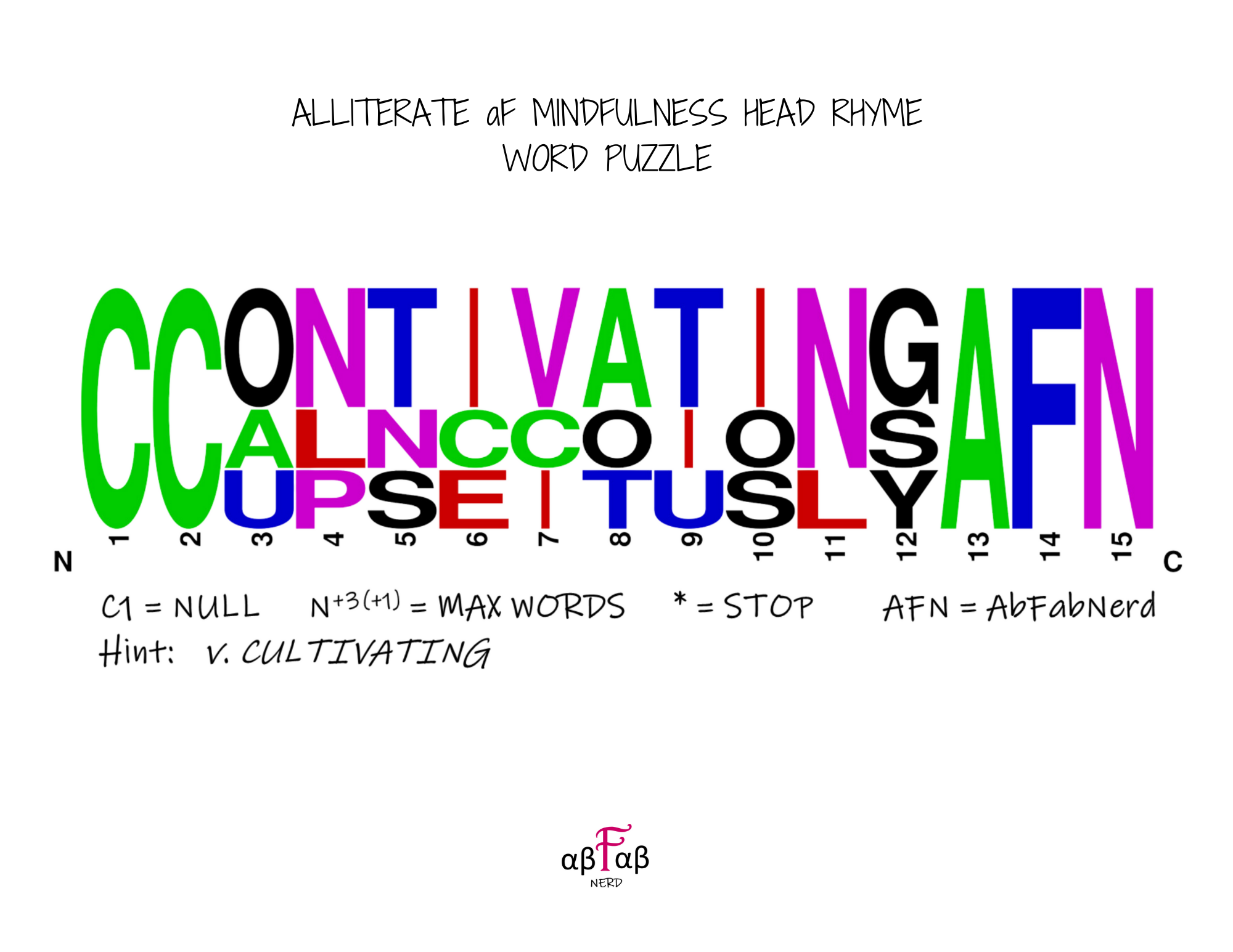 CULTIVATING Alliteration WORD PUZZLE Daily Affirmations Digital Download Mental Health Mindfulness Printable PDF
