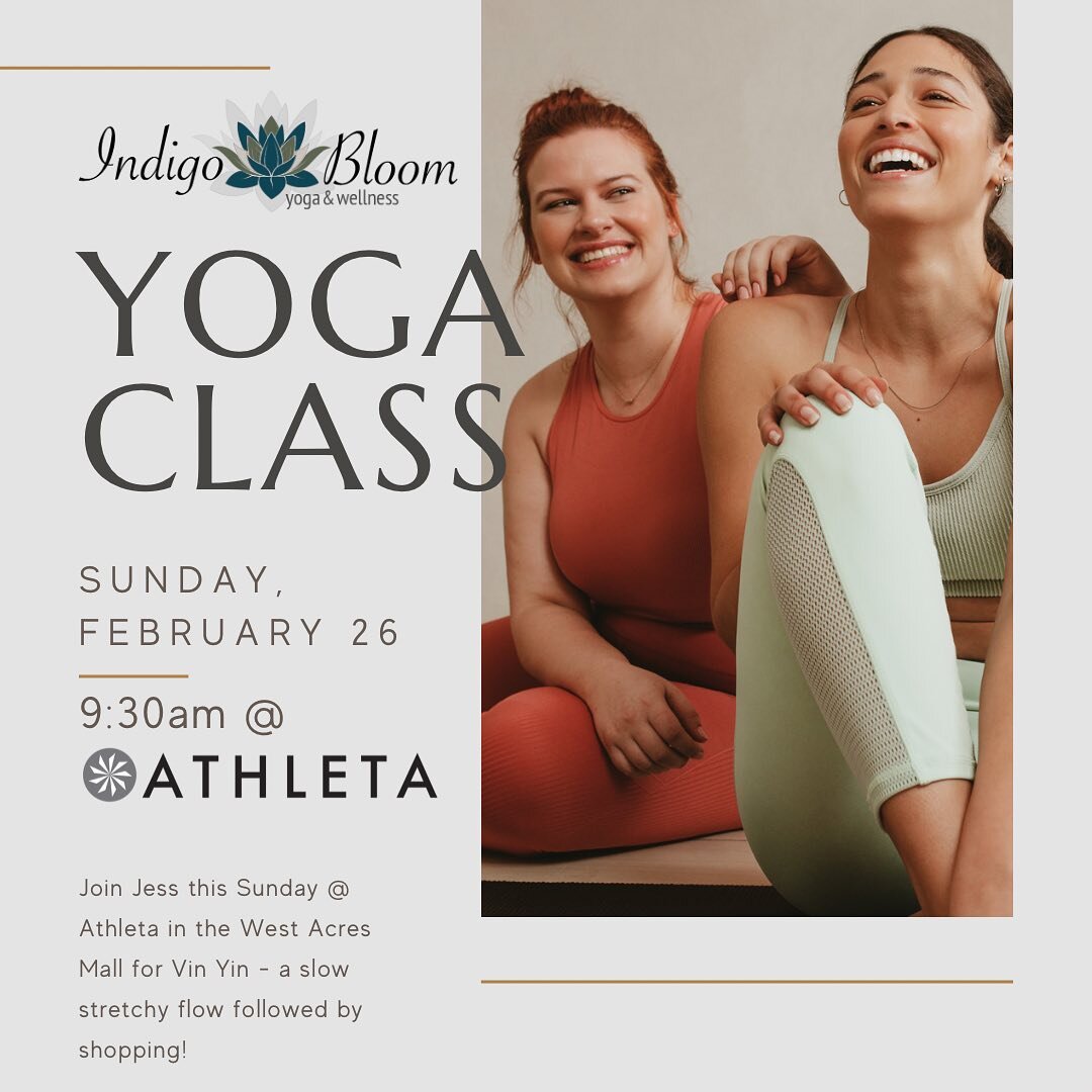 ✨back to Athleta✨
&bull;
Jess will be hosting a Vin Yin class at Athleta West Acres on Sunday, Feb 26 @ 9:30AM. Start your day off with yoga followed by and exclusive shopping event &amp; prizes! 
&bull;
Register now: https://events.athleta.com/event