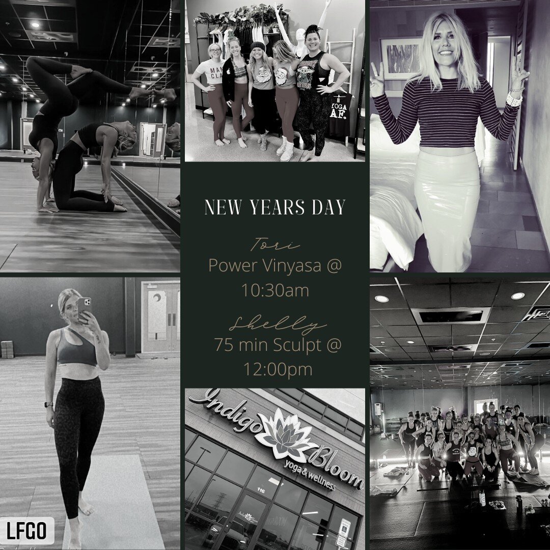 ✨NEW YEARS DAY LINEUP✨
&bull;
@toribenders (we know you have all been waiting to see her name on the schedule again) will be teaching her LOVED Power Vinyasa Flow @ 10:30am😍
&bull;
And @shellytrain  is back again with a 75 min Holiday HOT Sculpt @ 1