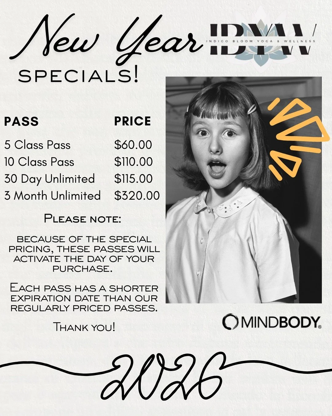 ✨ New Year, New Energy ✨
&bull;
Our New Year Specials are here &mdash; the perfect way to reset, recommit, and roll into 2026 feeling strong 💫
Because these passes are specially priced:
&bull; Class packs activate the day you purchase
&bull; Class p