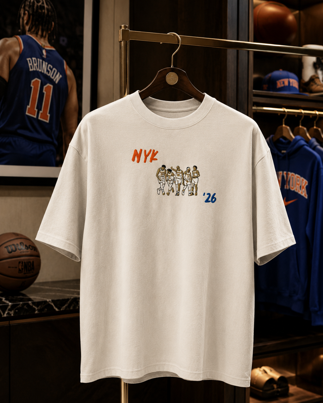 Knicks Full Team Embroidered '26 Oversized Cotton T-Shirt HERO Shot.png