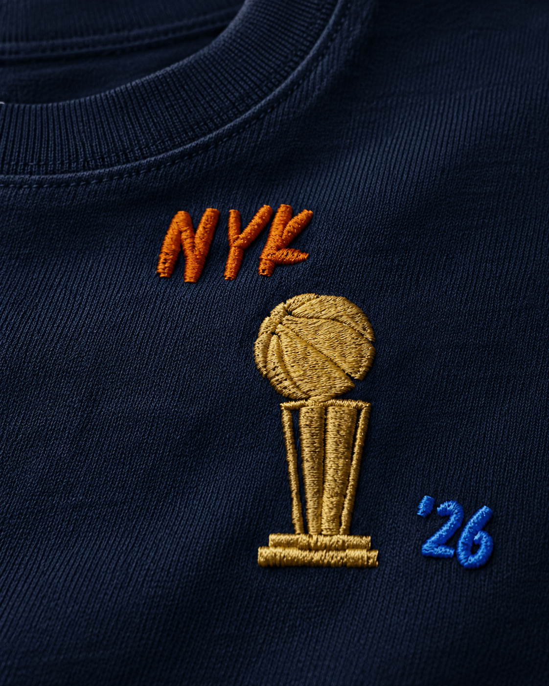NYK Embroidered Unisex T-Shirt Macro Embroidery Closeup.png