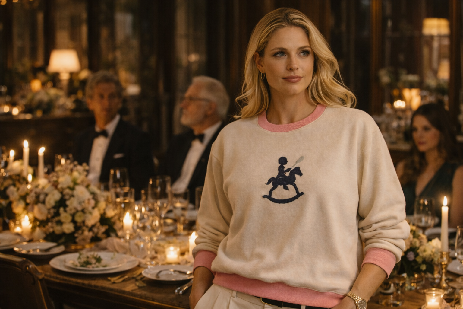 Viceroy Classic Pink & Navy Hand-Sewn | Iconic fit knitted crew neck sweater