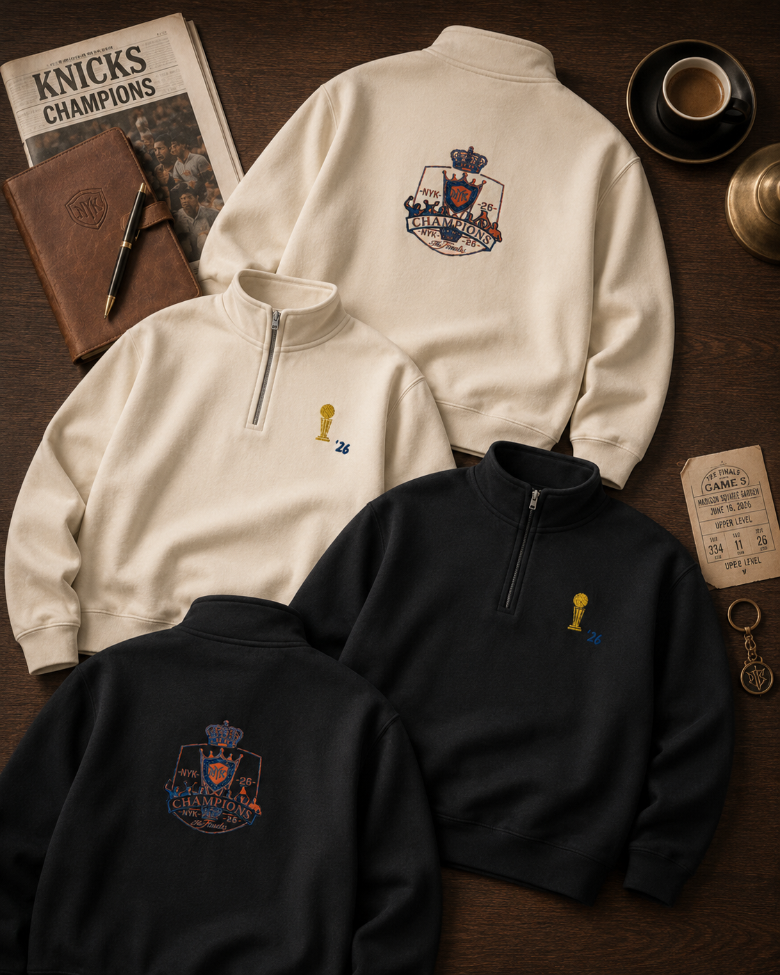 Knicks Quarter Zip Embroidered Front and Back Collectors Edition.png