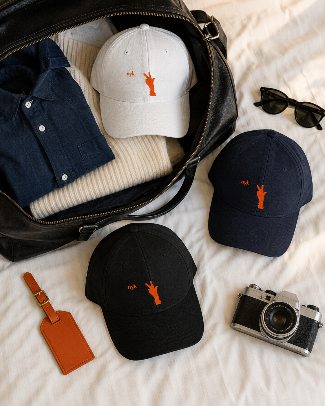 NYK Subtle Three Twill Hat Suitcase All Three.png