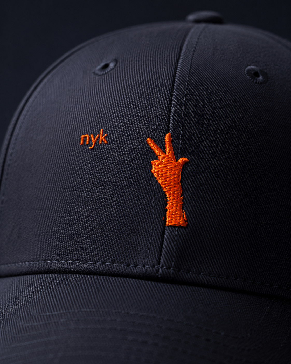 NYK Subtle Three Twill Hat Black Embroidery.png