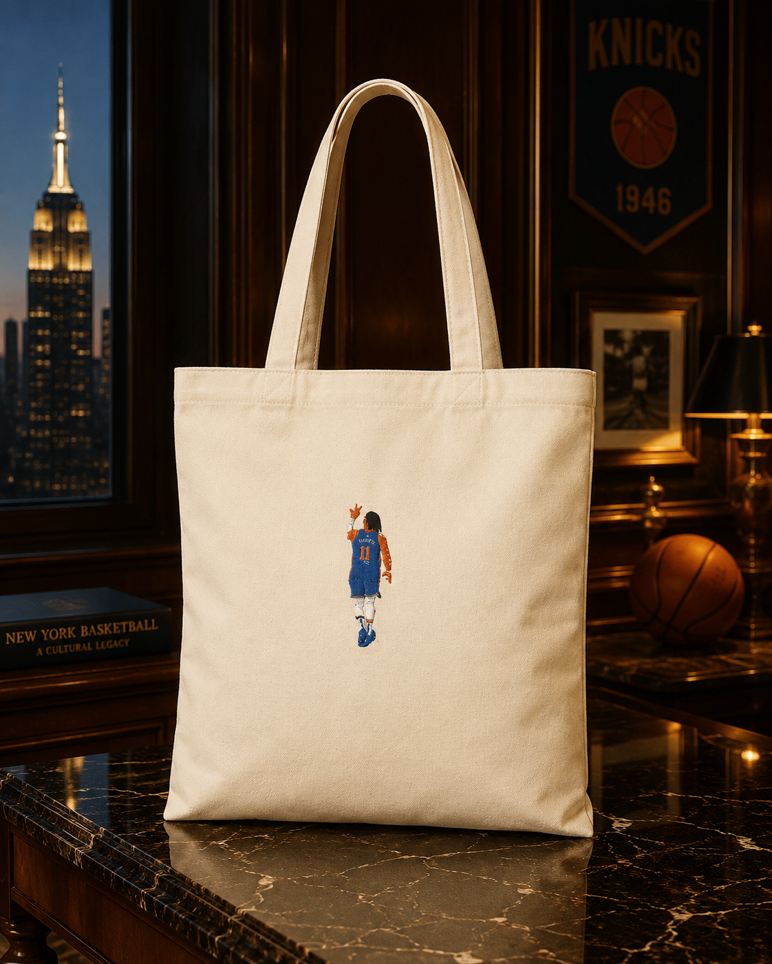 Knicks Embroidered Organic Tote Bag Display.png